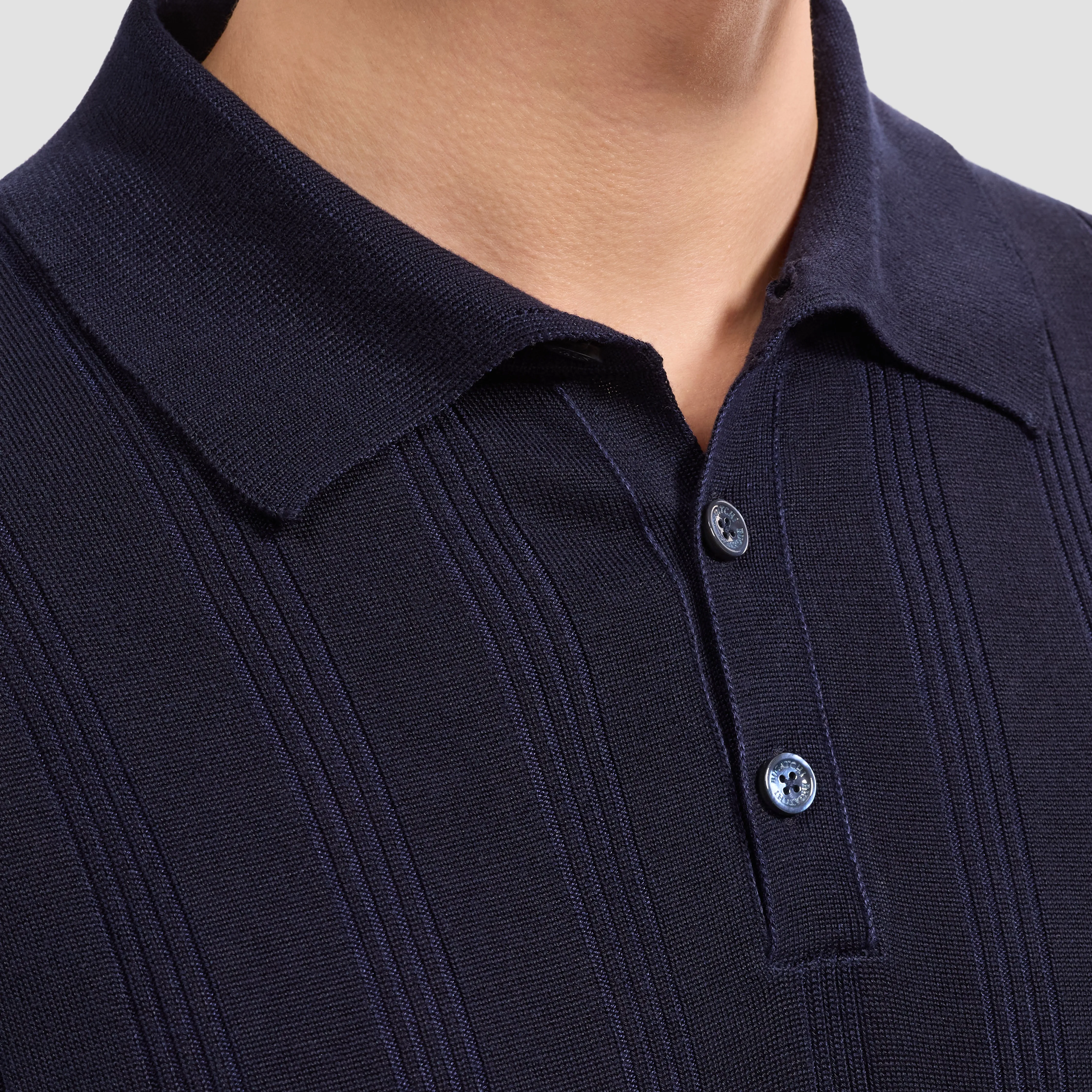 Raised Stripe Short-Sleeve Polo Sweater sold by Bugatchi product image thumbnail 5