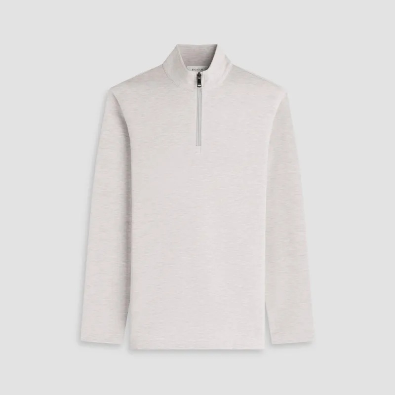 Soft Touch Melange Quarter-Zip Mock Neck Pullover sold by Bugatchi