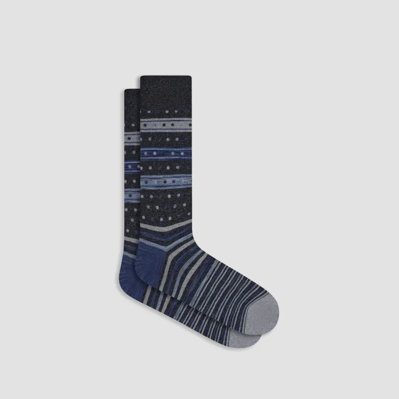 Stripe & Dot Mid-Calf Socks sold by Bugatchi