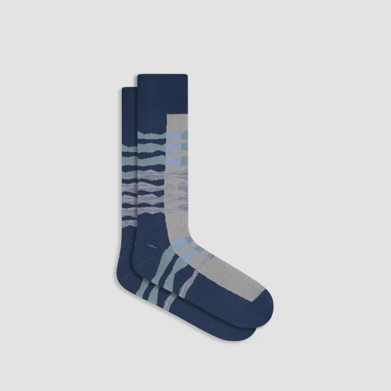 Abstract Band Mid-Calf Socks sold by Bugatchi