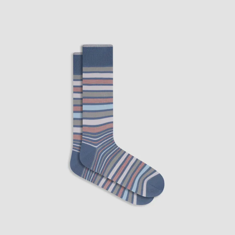 Striped Mid-Calf Socks made by Bugatchi