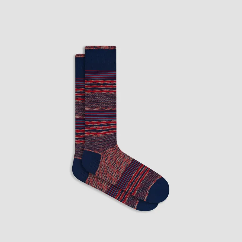 Mixed Stripe Mid-Calf Socks made by Bugatchi