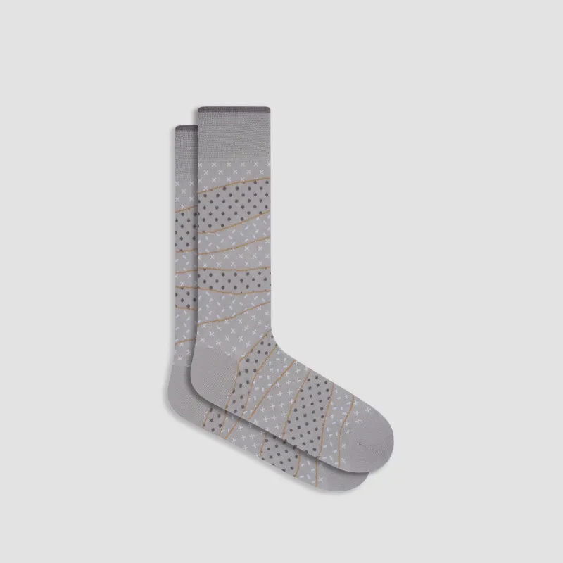 Mixed Motif Mid-Calf Socks made by Bugatchi
