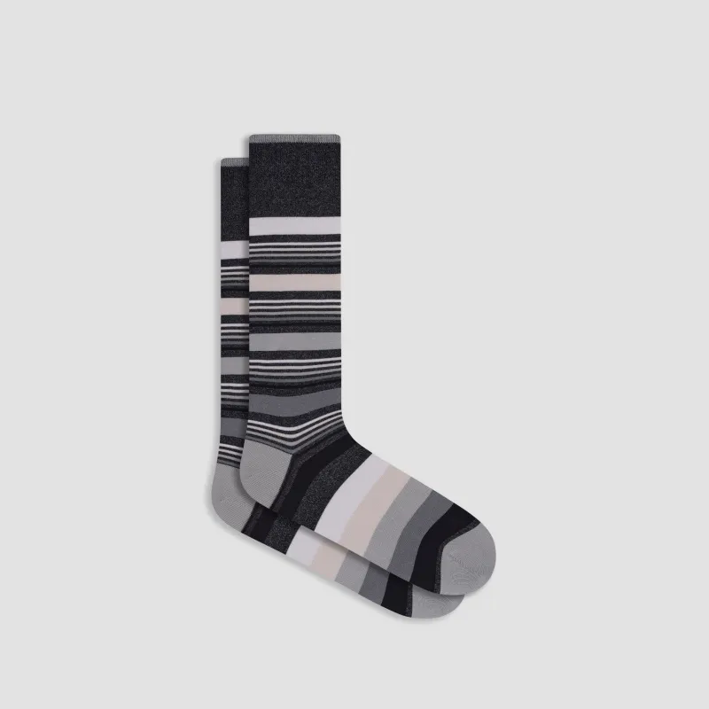 Striped Mid-Calf Socks made by Bugatchi
