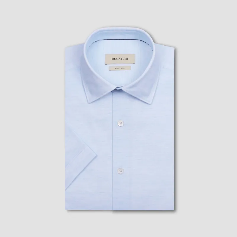 Miles OoohCotton Melange Short-Sleeve Shirt made by Bugatchi