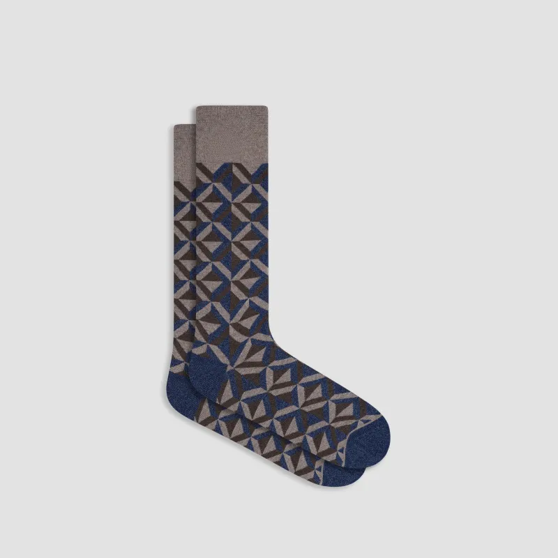 Geometric Mid-Calf Socks made by Bugatchi