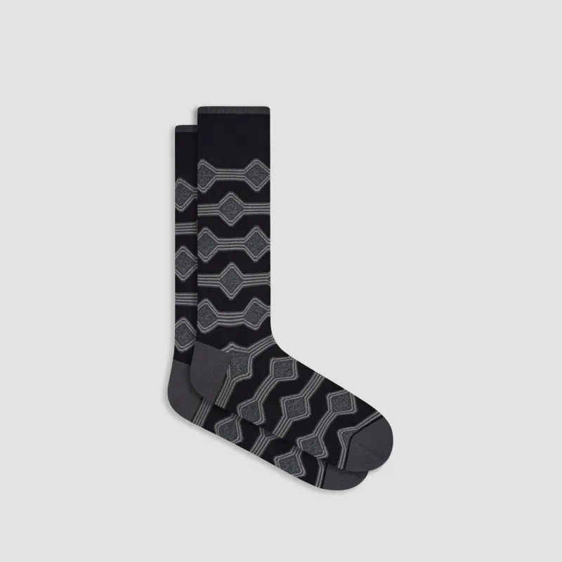 Linked Diamond Mid-Calf Socks sold by Bugatchi