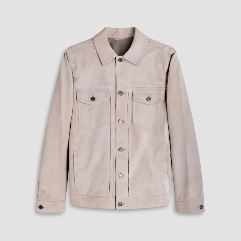 Hybrid Suede Trucker Jacket sold by Bugatchi