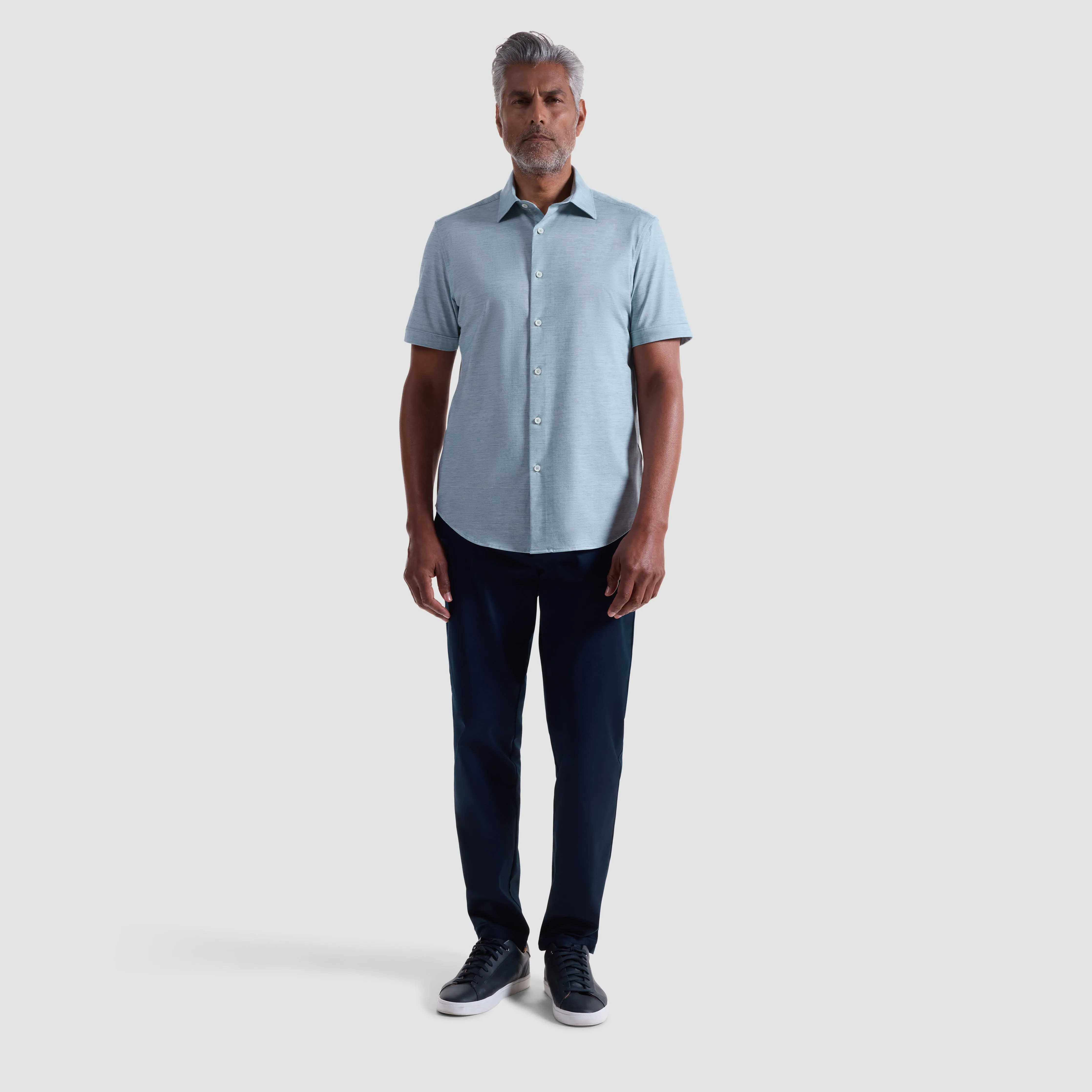 Miles OoohCotton Melange Short-Sleeve Shirt sold by Bugatchi product image thumbnail 4
