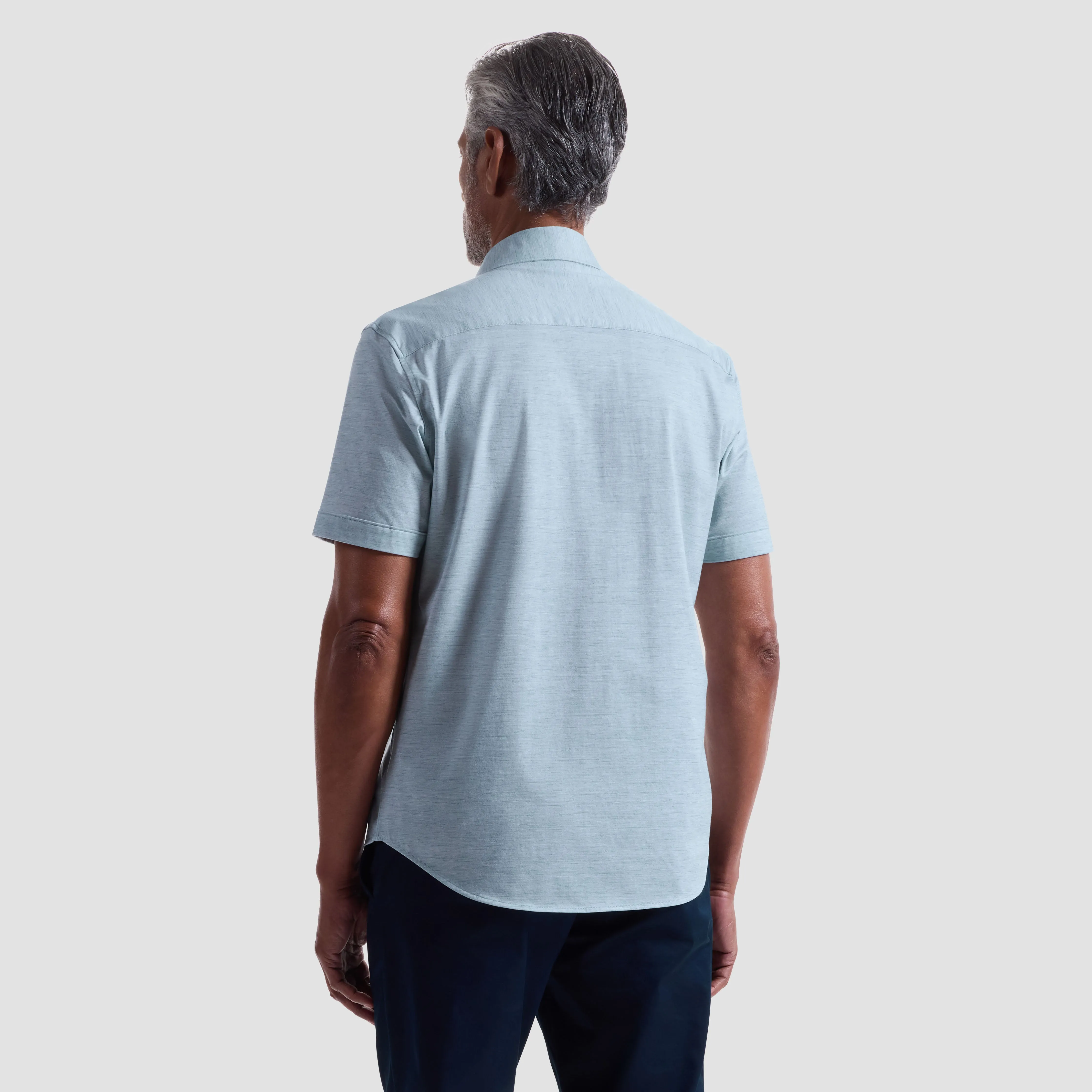 Miles OoohCotton Melange Short-Sleeve Shirt sold by Bugatchi product image thumbnail 3