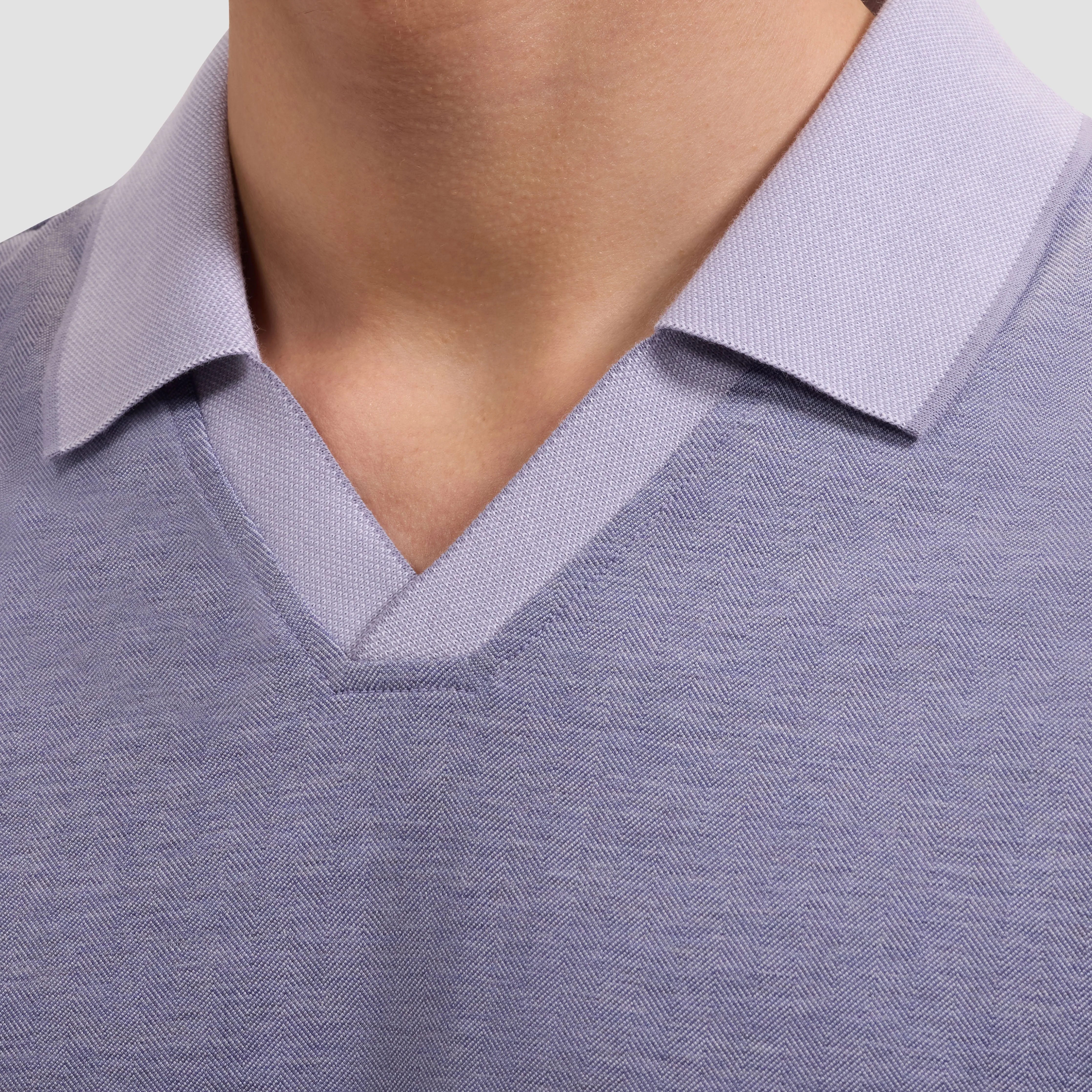Performance Micro Herringbone Johnny Collar Polo sold by Bugatchi product image thumbnail 5
