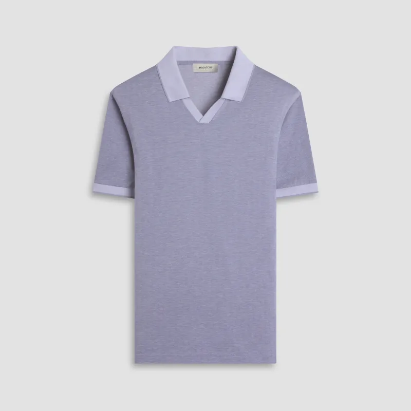Performance Micro Herringbone Johnny Collar Polo made by Bugatchi