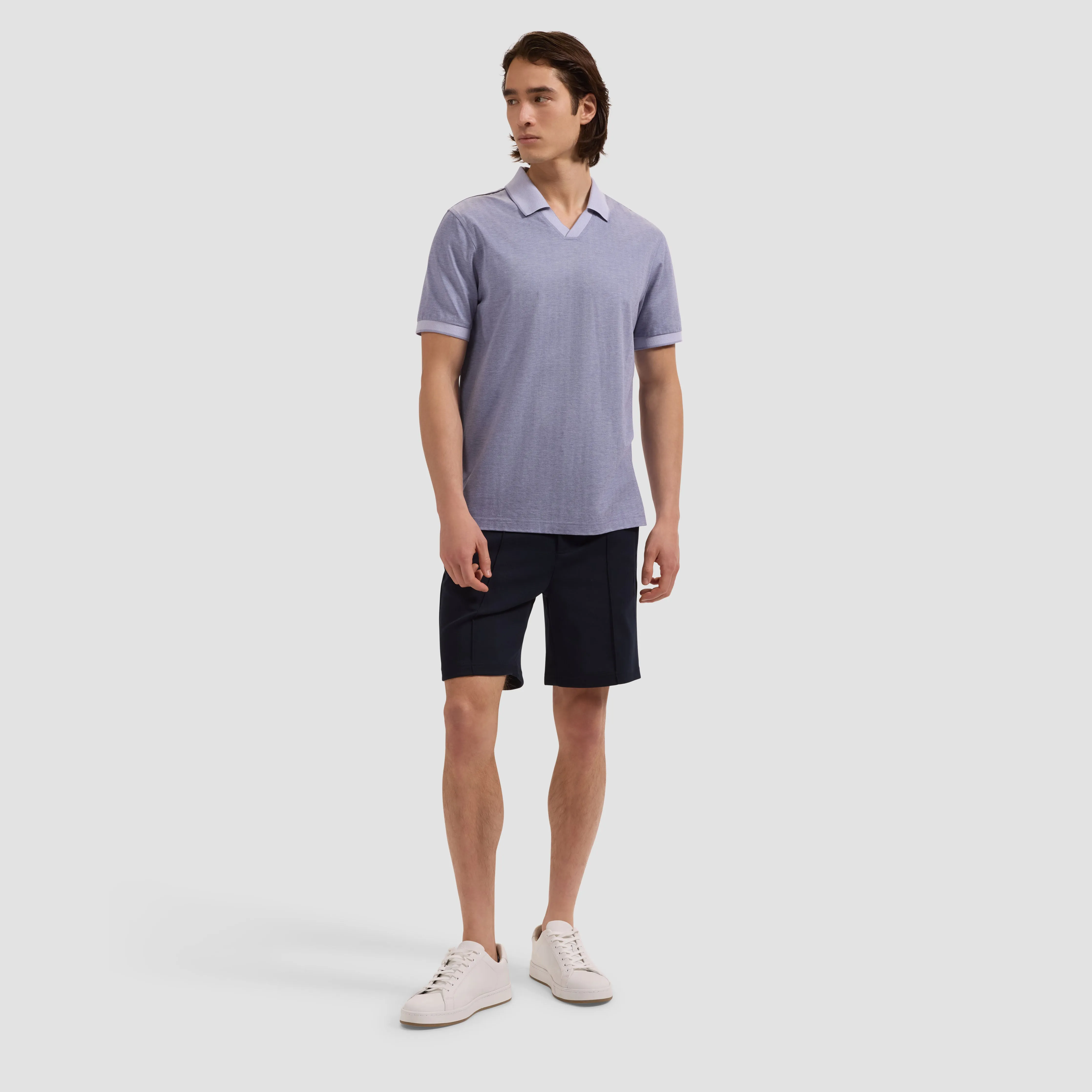 Performance Micro Herringbone Johnny Collar Polo sold by Bugatchi product image thumbnail 4