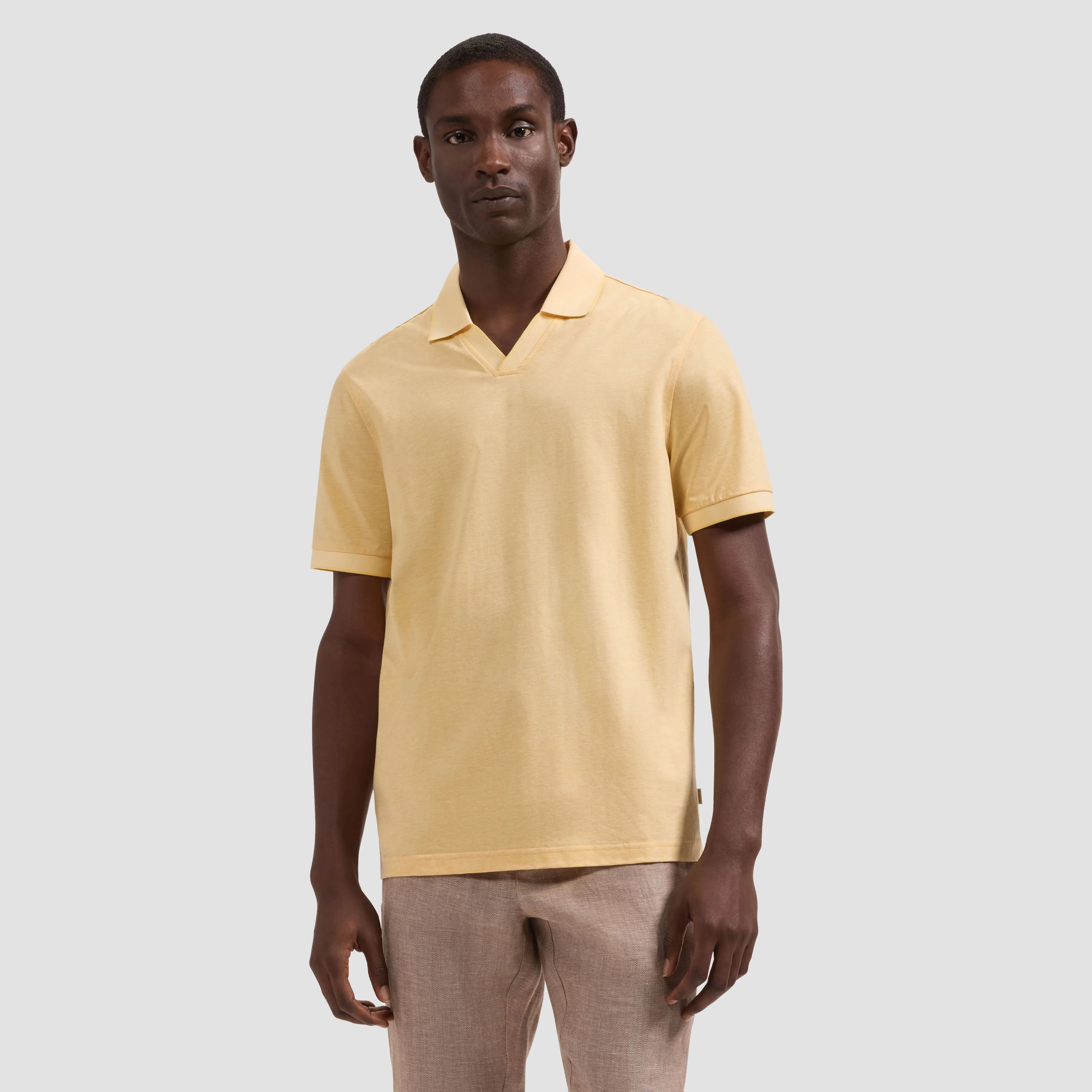 Performance Micro Herringbone Johnny Collar Polo sold by Bugatchi product image thumbnail 2