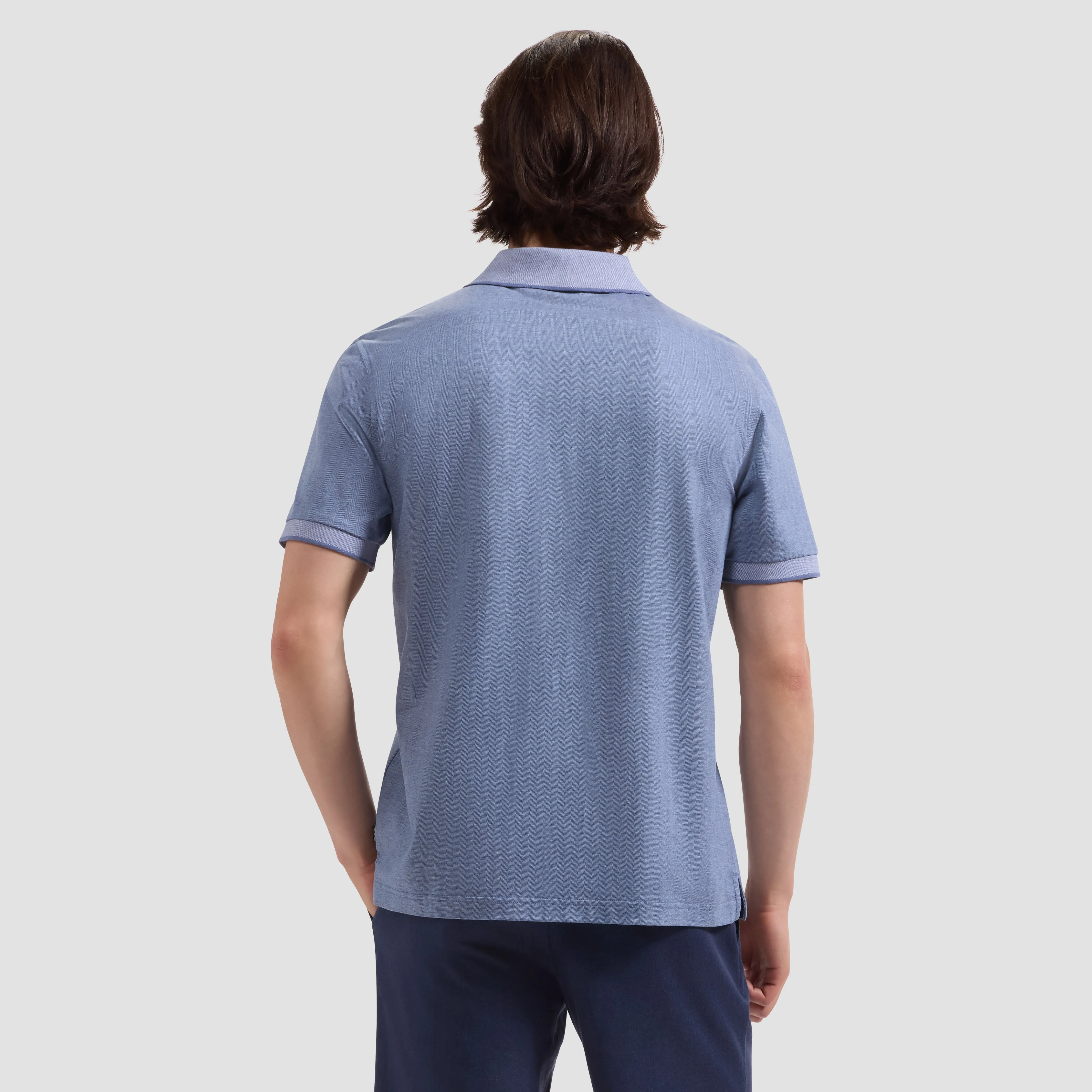 Performance Micro Herringbone Johnny Collar Polo sold by Bugatchi product image thumbnail 3
