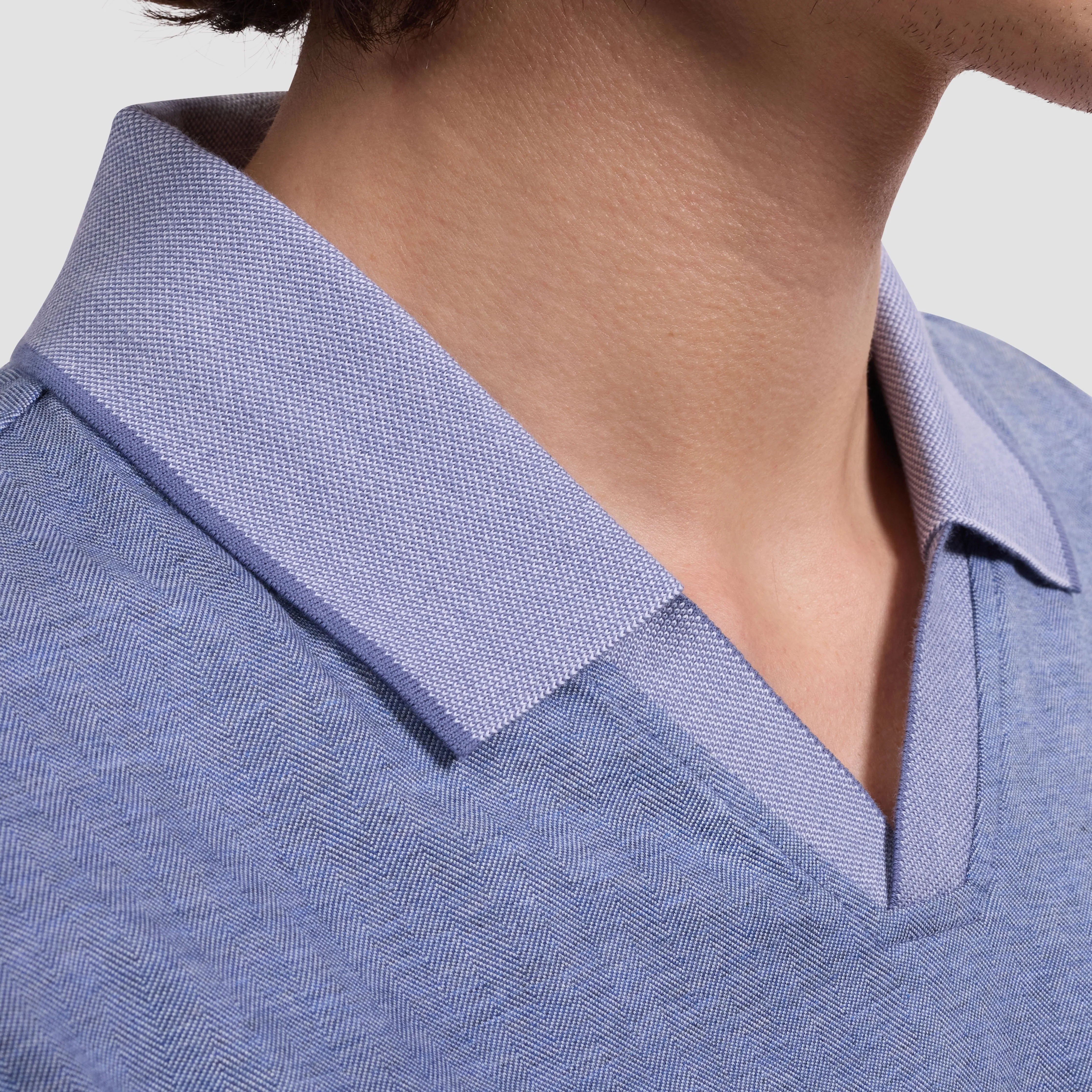 Performance Micro Herringbone Johnny Collar Polo sold by Bugatchi product image thumbnail 5