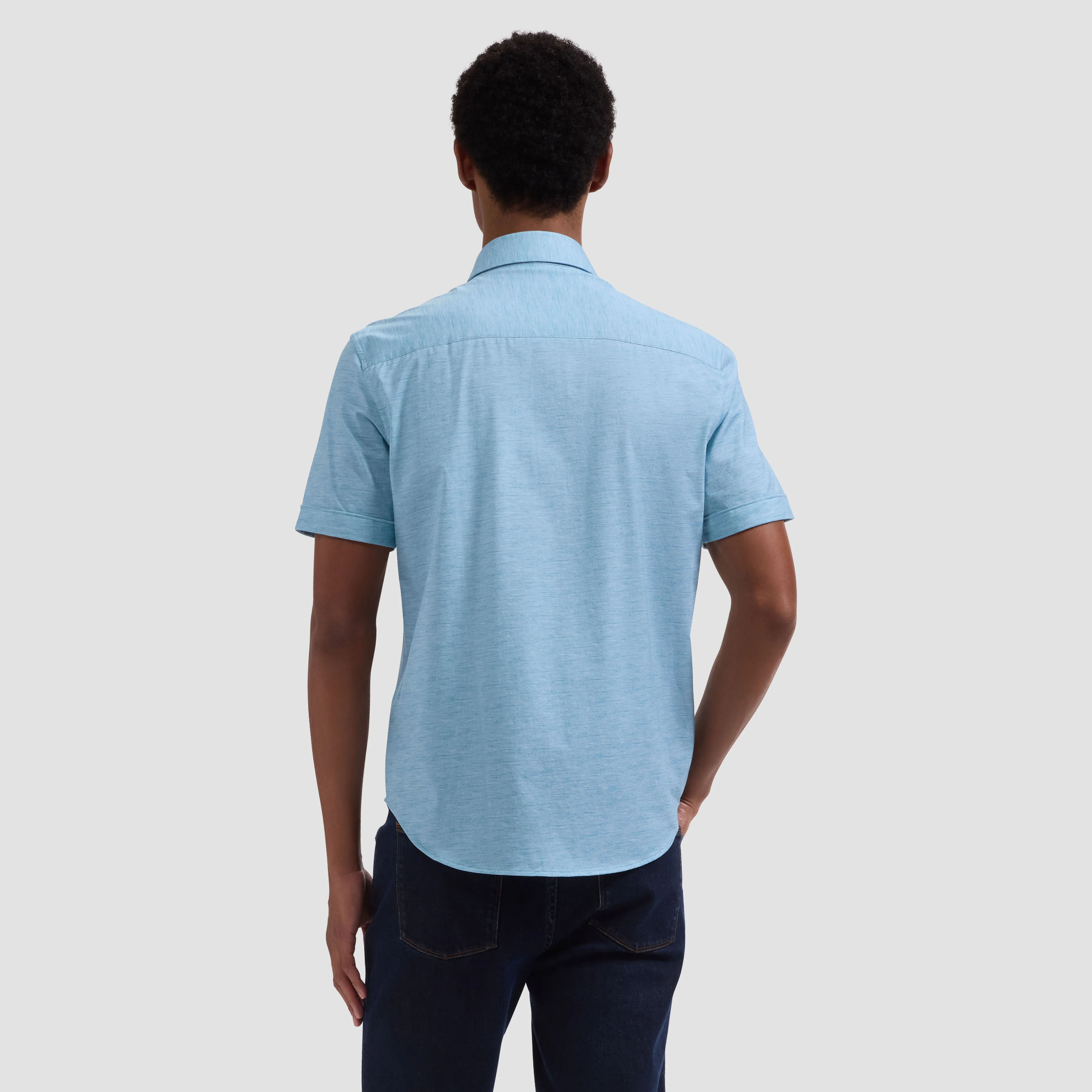 Miles OoohCotton Melange Short-Sleeve Shirt sold by Bugatchi product image thumbnail 3