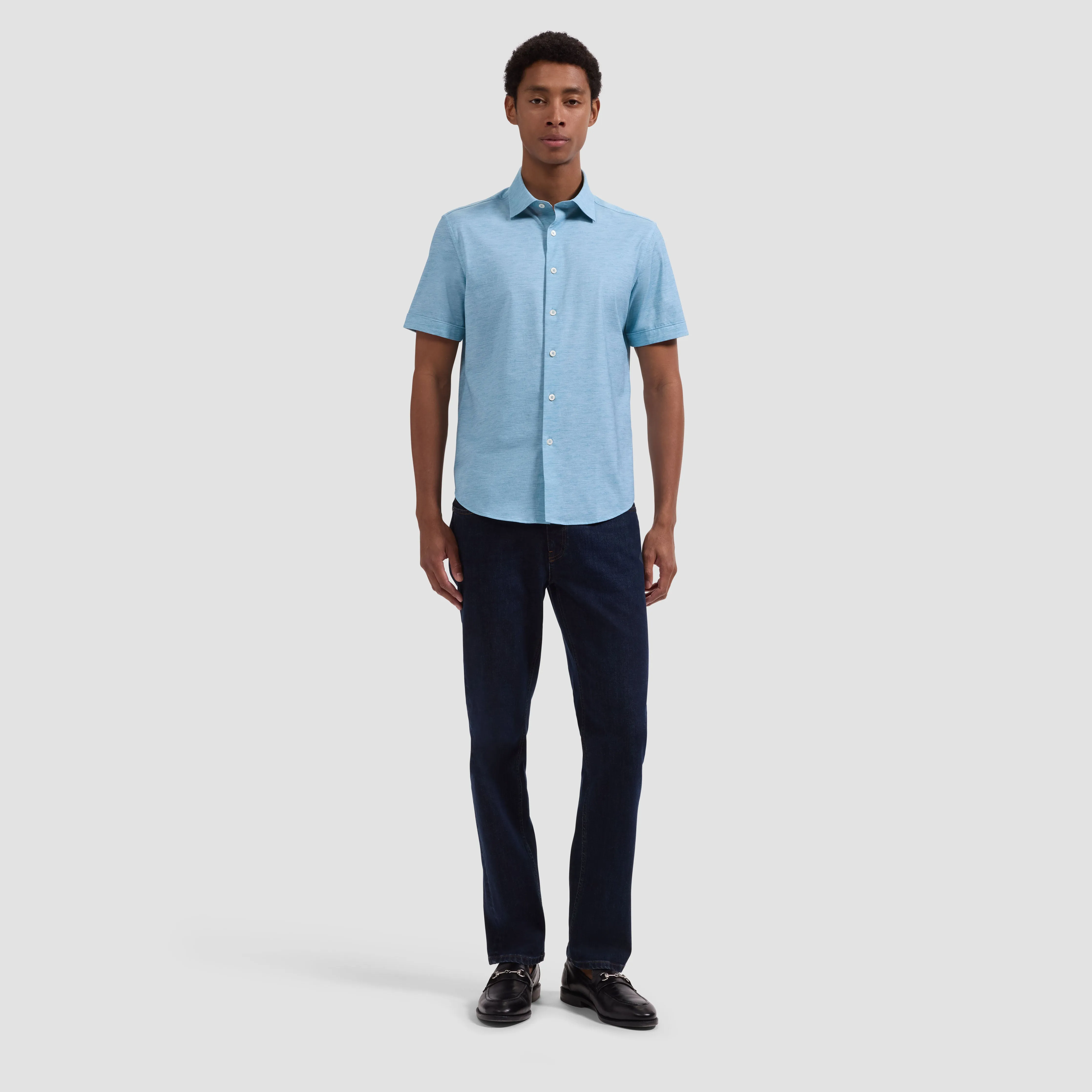 Miles OoohCotton Melange Short-Sleeve Shirt sold by Bugatchi product image thumbnail 4