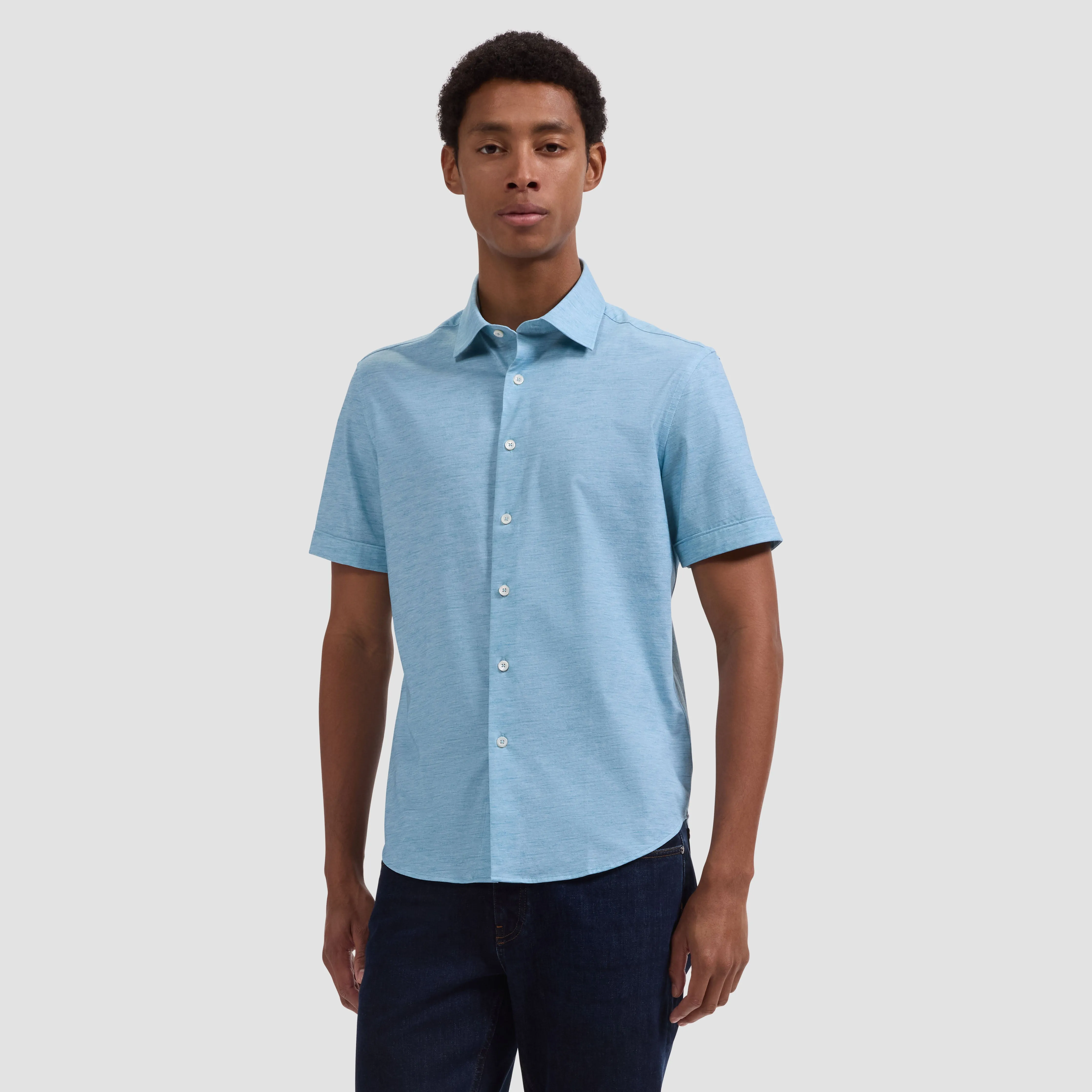 Miles OoohCotton Melange Short-Sleeve Shirt sold by Bugatchi product image thumbnail 2
