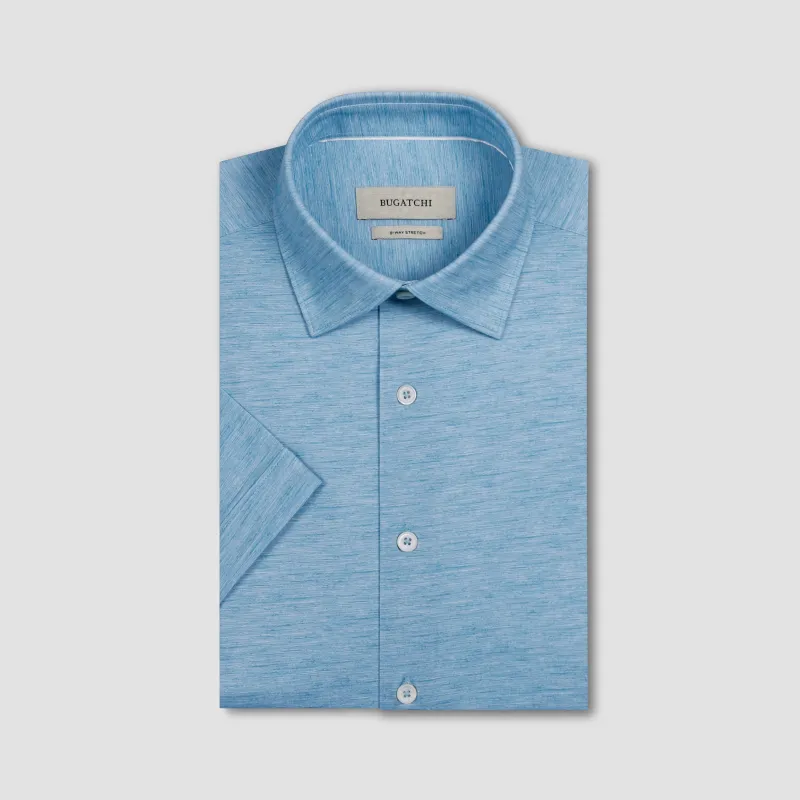 Miles OoohCotton Melange Short-Sleeve Shirt made by Bugatchi