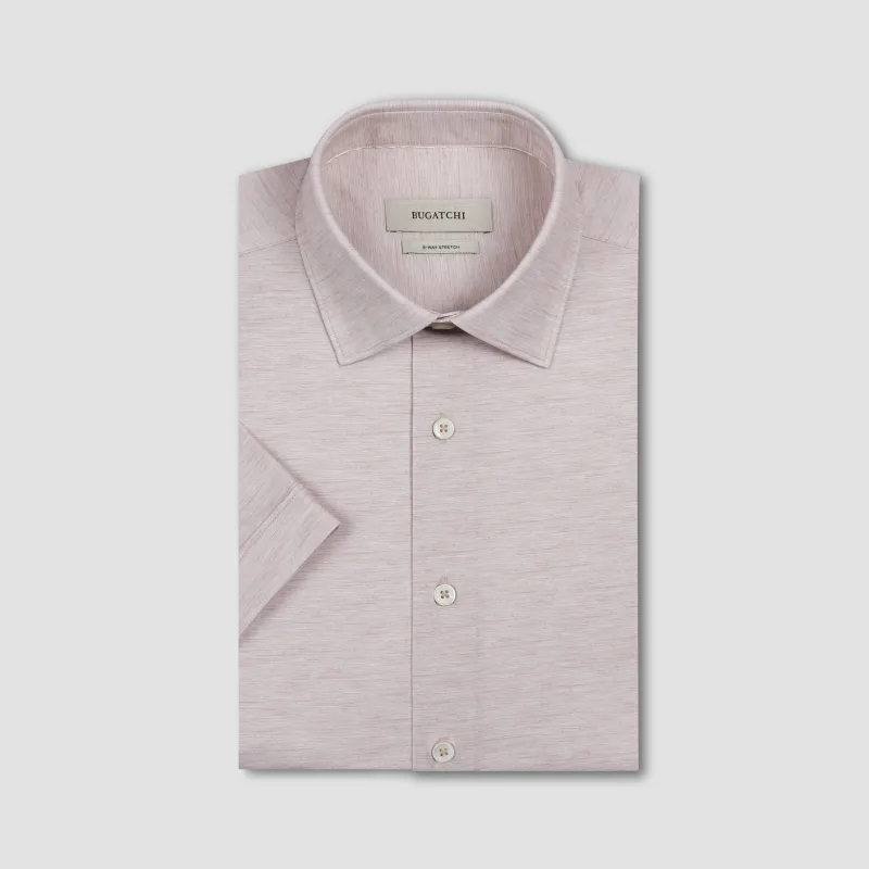 Miles OoohCotton Melange Short-Sleeve Shirt made by Bugatchi