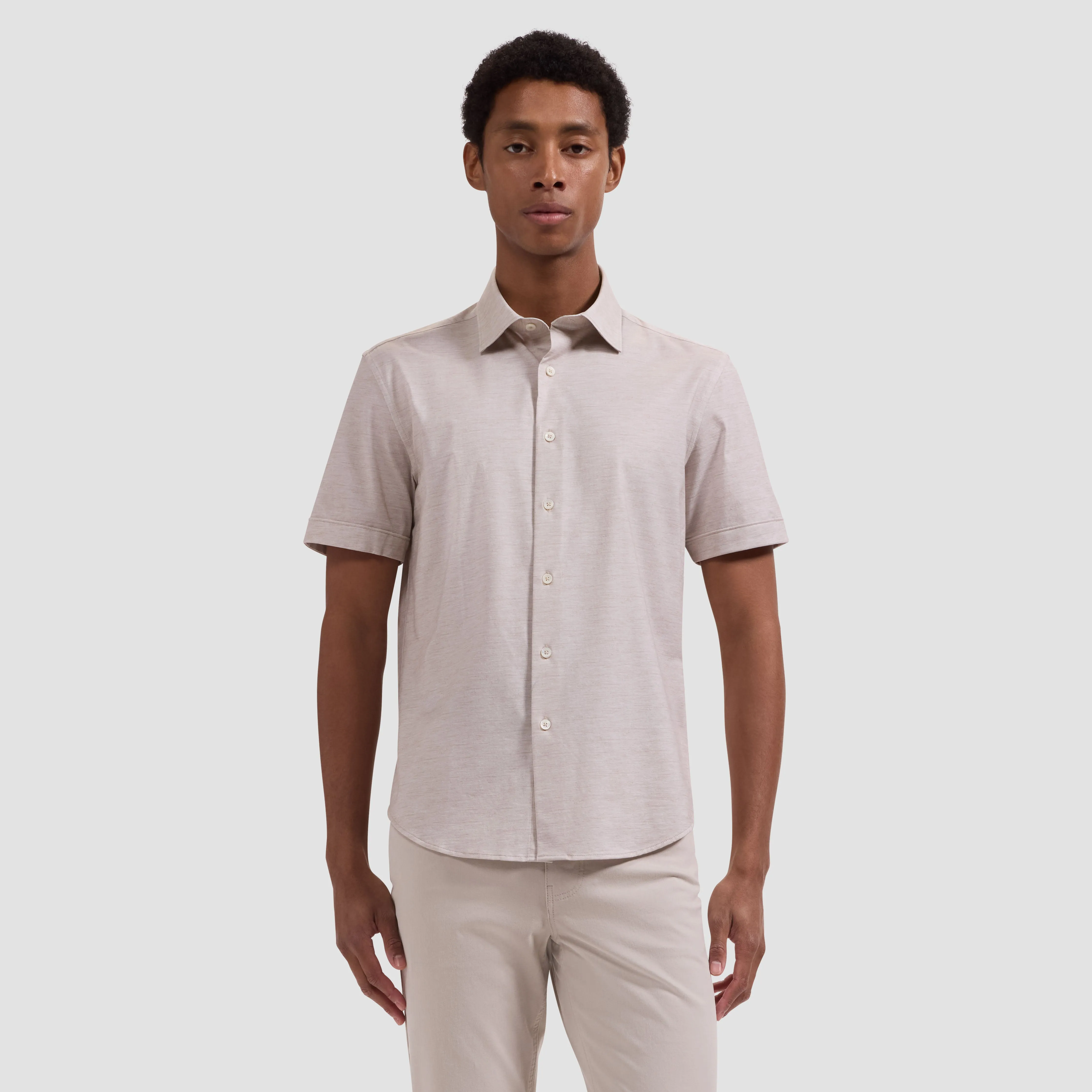 Miles OoohCotton Melange Short-Sleeve Shirt sold by Bugatchi product image thumbnail 2