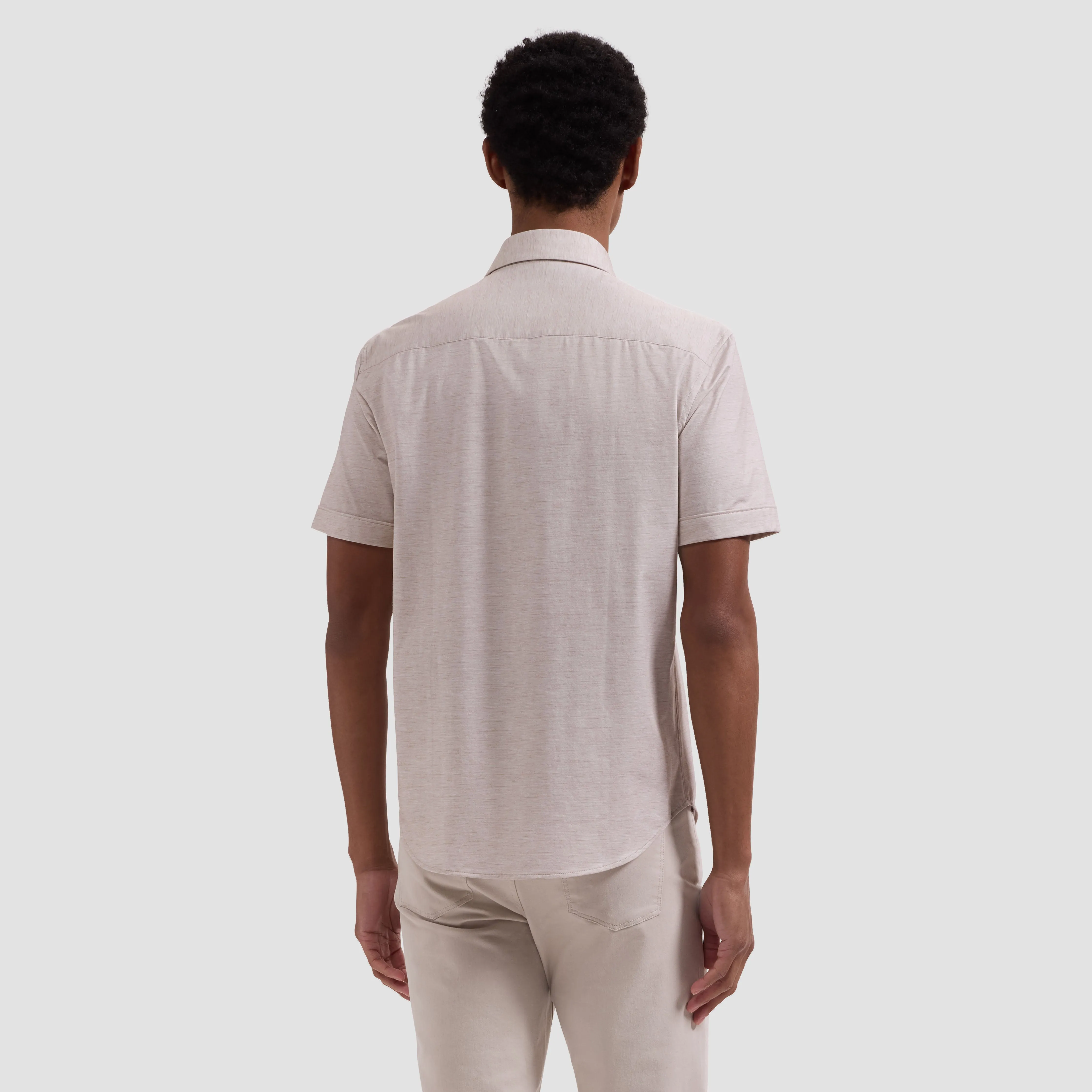 Miles OoohCotton Melange Short-Sleeve Shirt sold by Bugatchi product image thumbnail 3