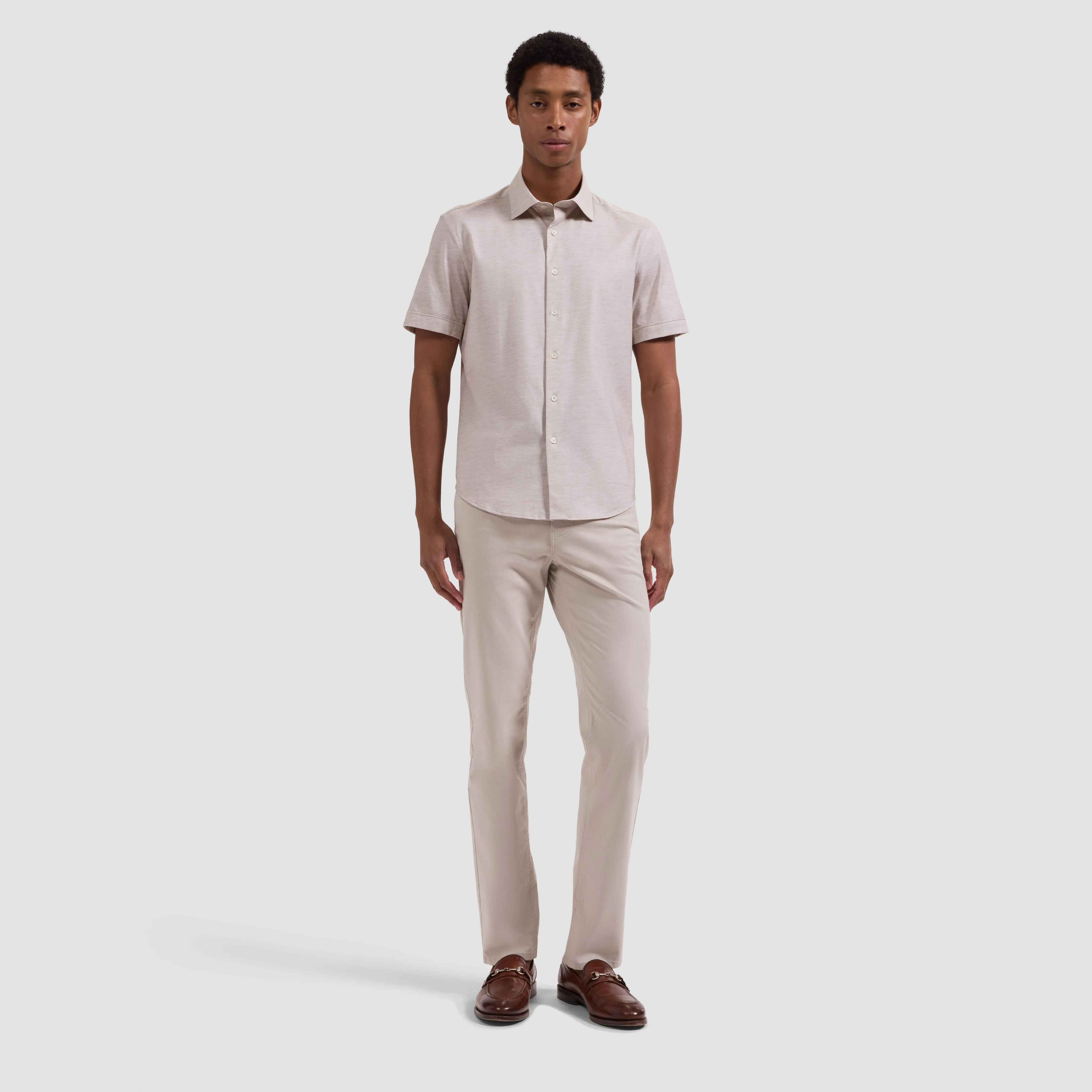 Miles OoohCotton Melange Short-Sleeve Shirt sold by Bugatchi product image thumbnail 4