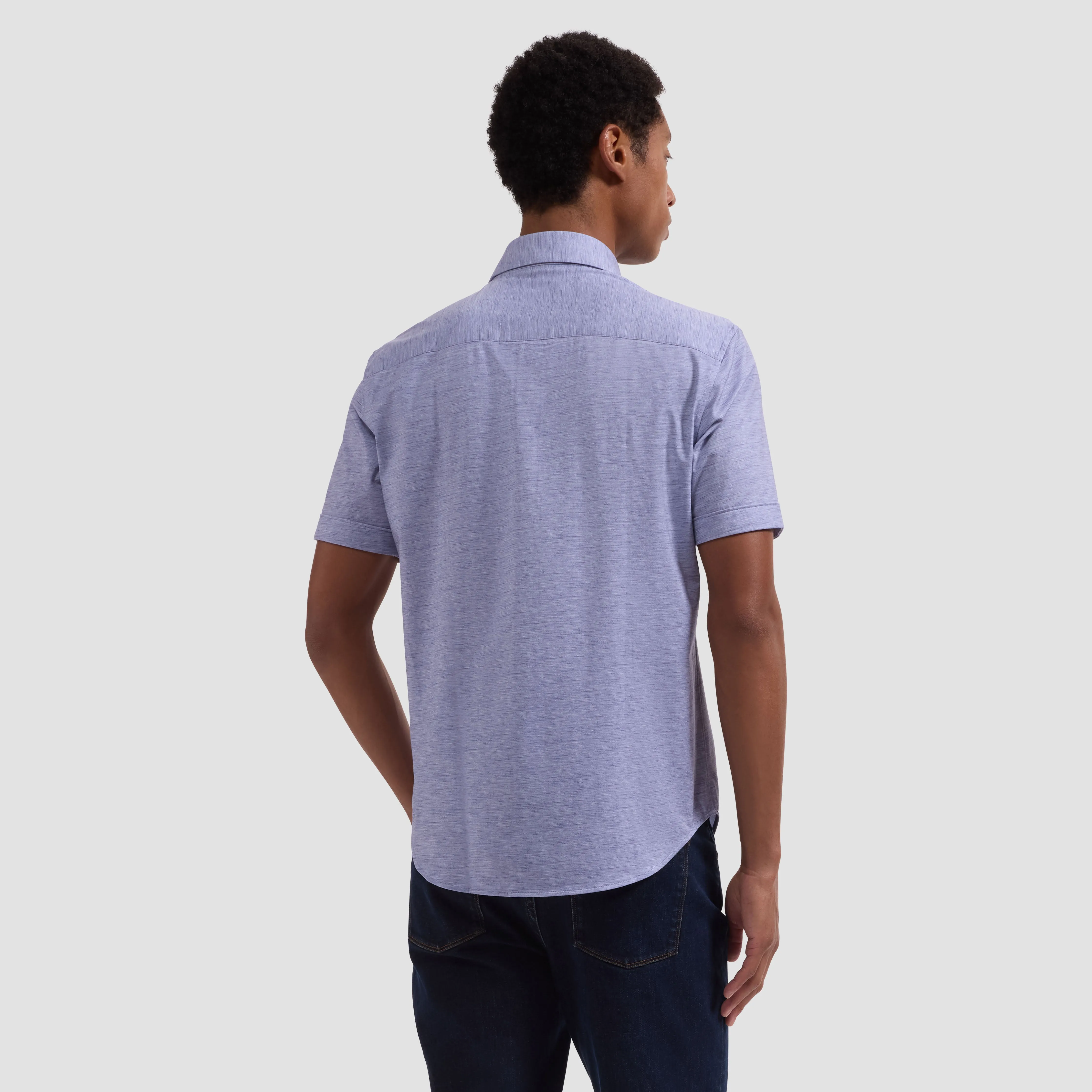 Miles OoohCotton Melange Short-Sleeve Shirt sold by Bugatchi product image thumbnail 3