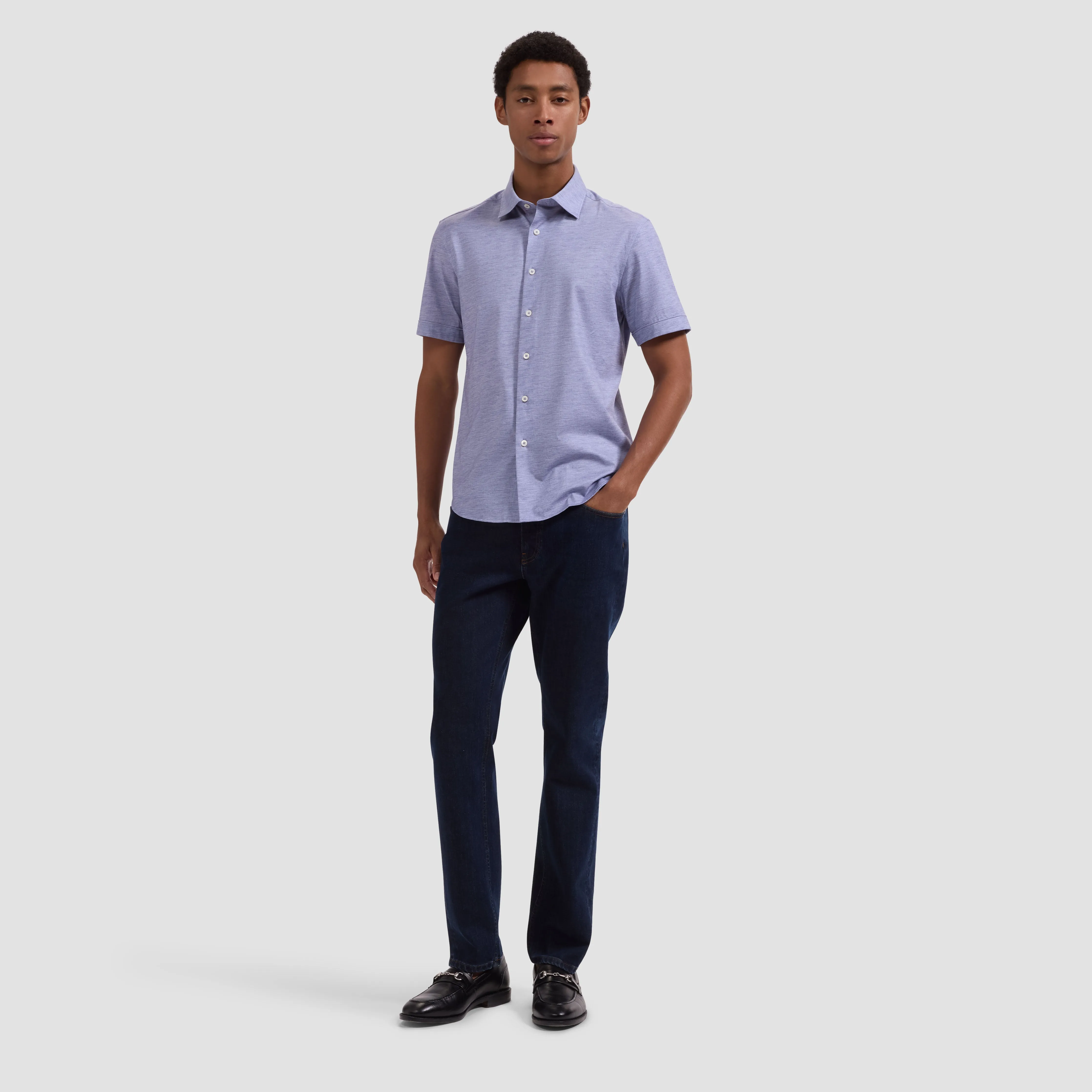 Miles OoohCotton Melange Short-Sleeve Shirt sold by Bugatchi product image thumbnail 4