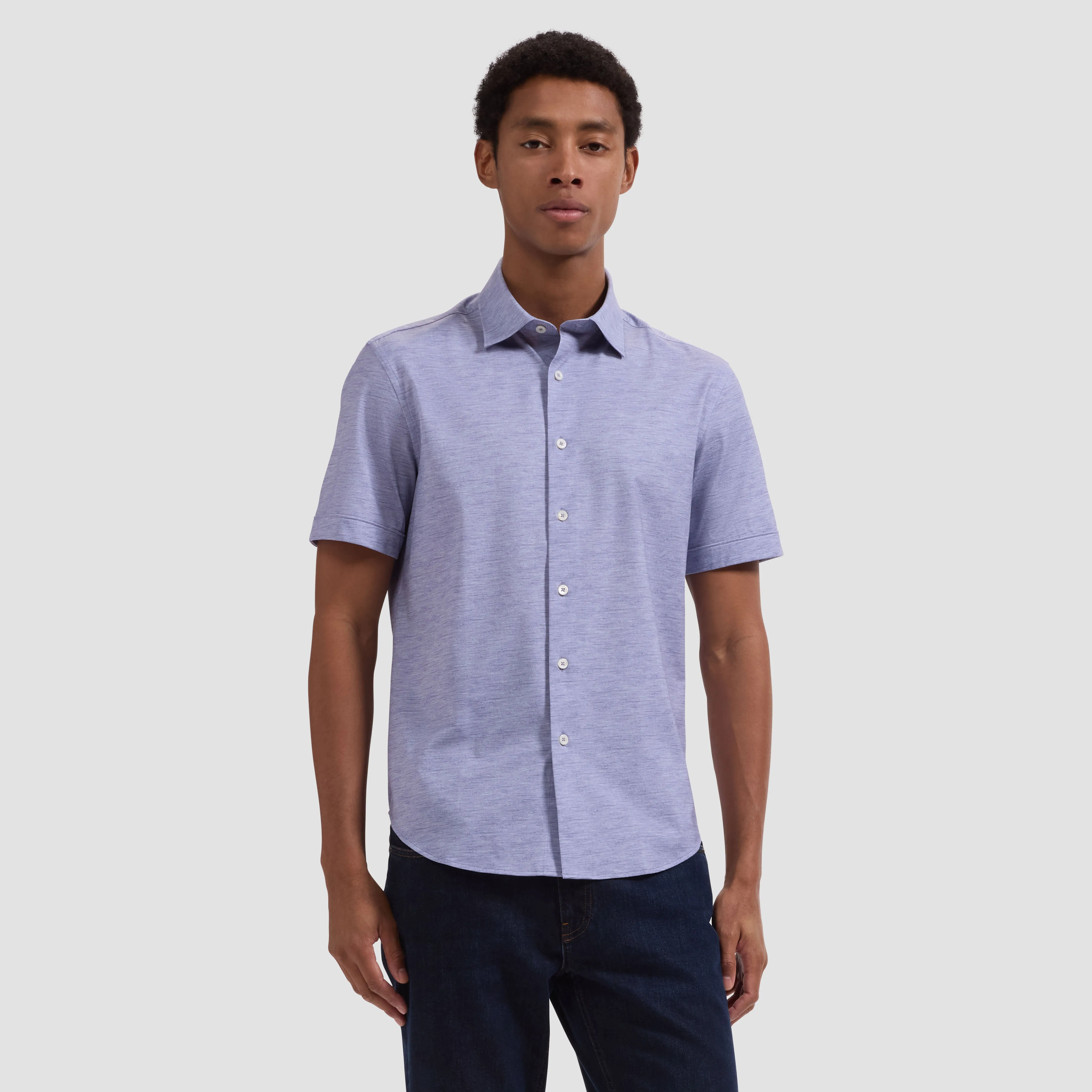 Miles OoohCotton Melange Short-Sleeve Shirt sold by Bugatchi product image thumbnail 2
