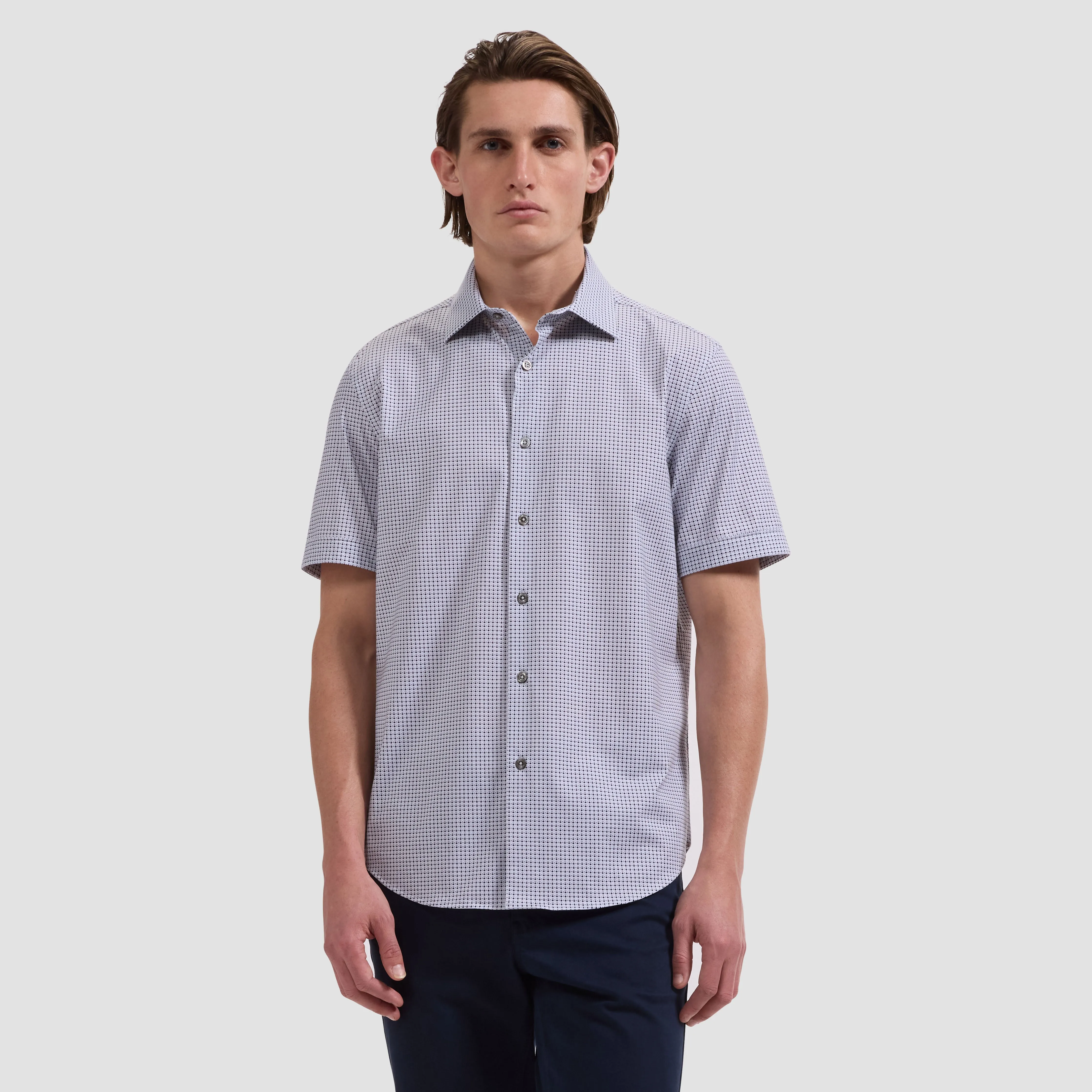 Miles OoohCotton Geometric Short-Sleeve Shirt sold by Bugatchi product image thumbnail 2