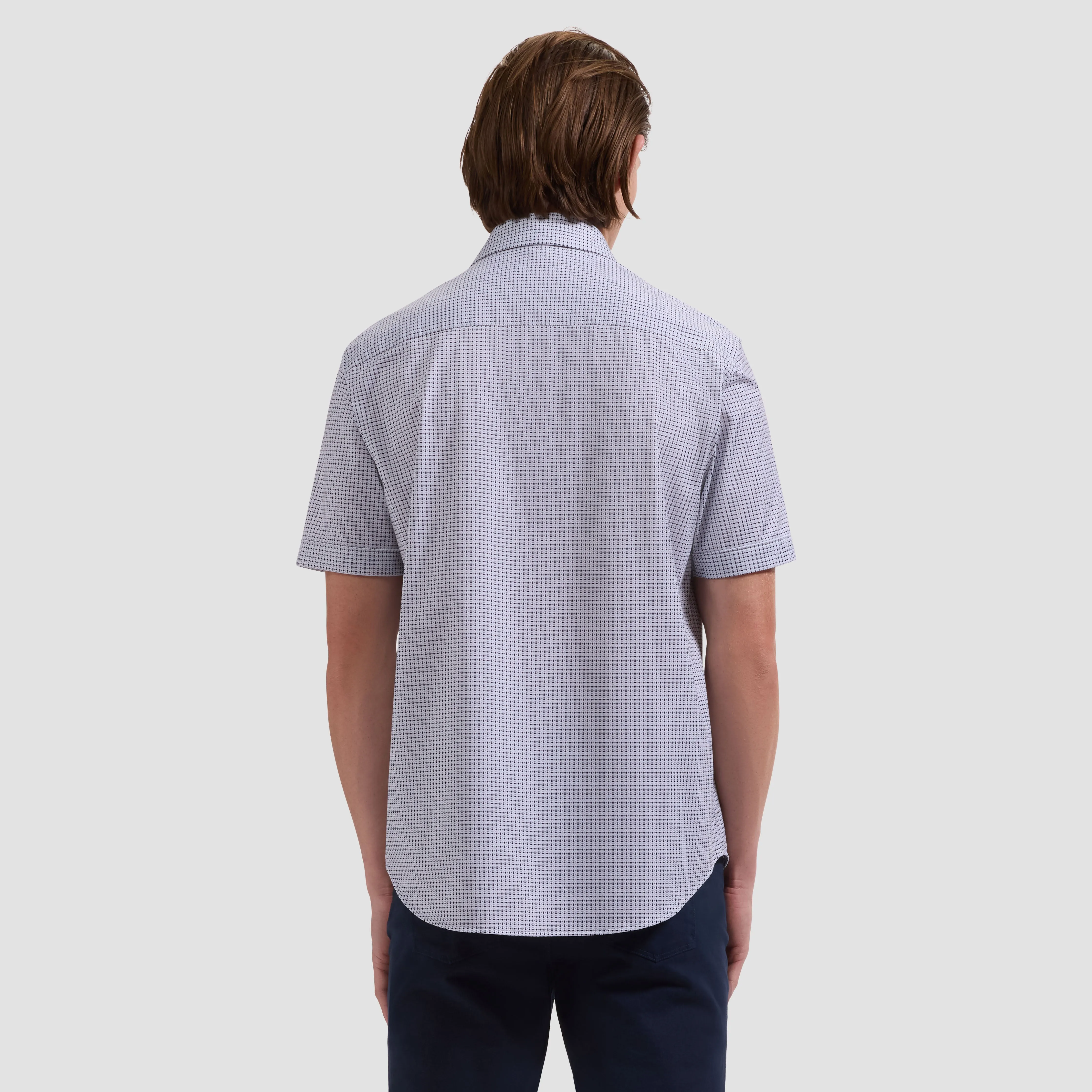 Miles OoohCotton Geometric Short-Sleeve Shirt sold by Bugatchi product image thumbnail 3