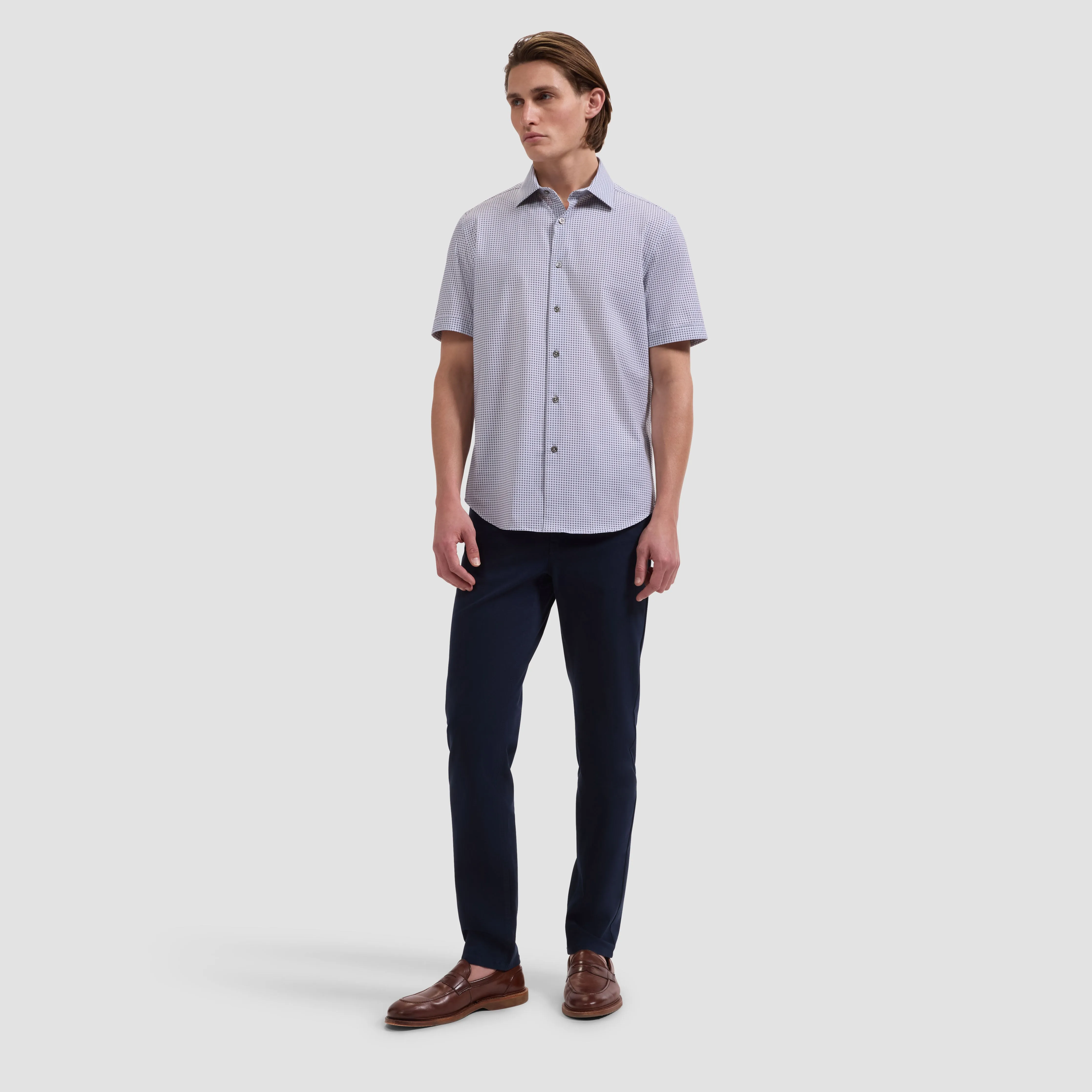 Miles OoohCotton Geometric Short-Sleeve Shirt sold by Bugatchi product image thumbnail 4