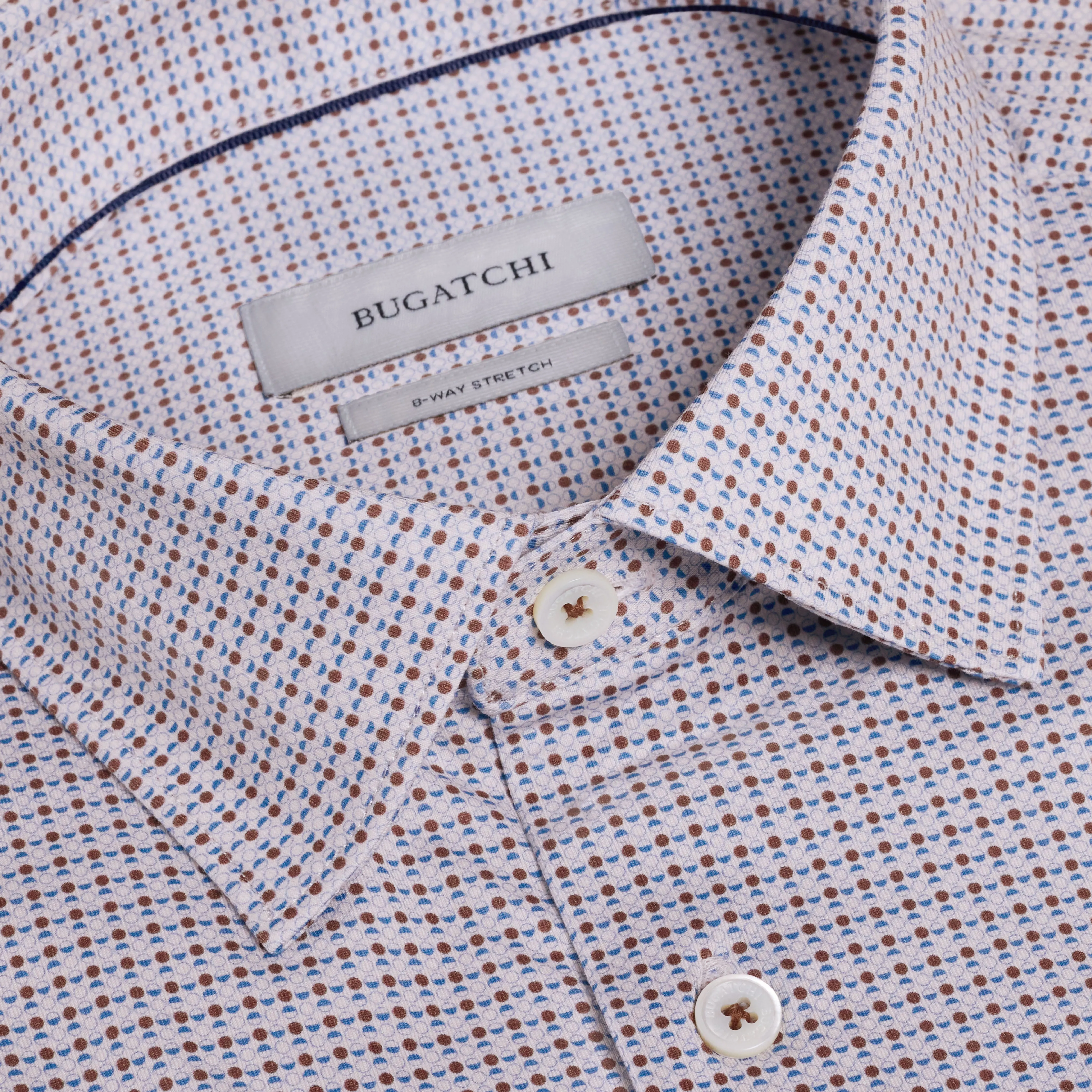 Miles OoohCotton Geometric Short-Sleeve Shirt sold by Bugatchi product image thumbnail 5