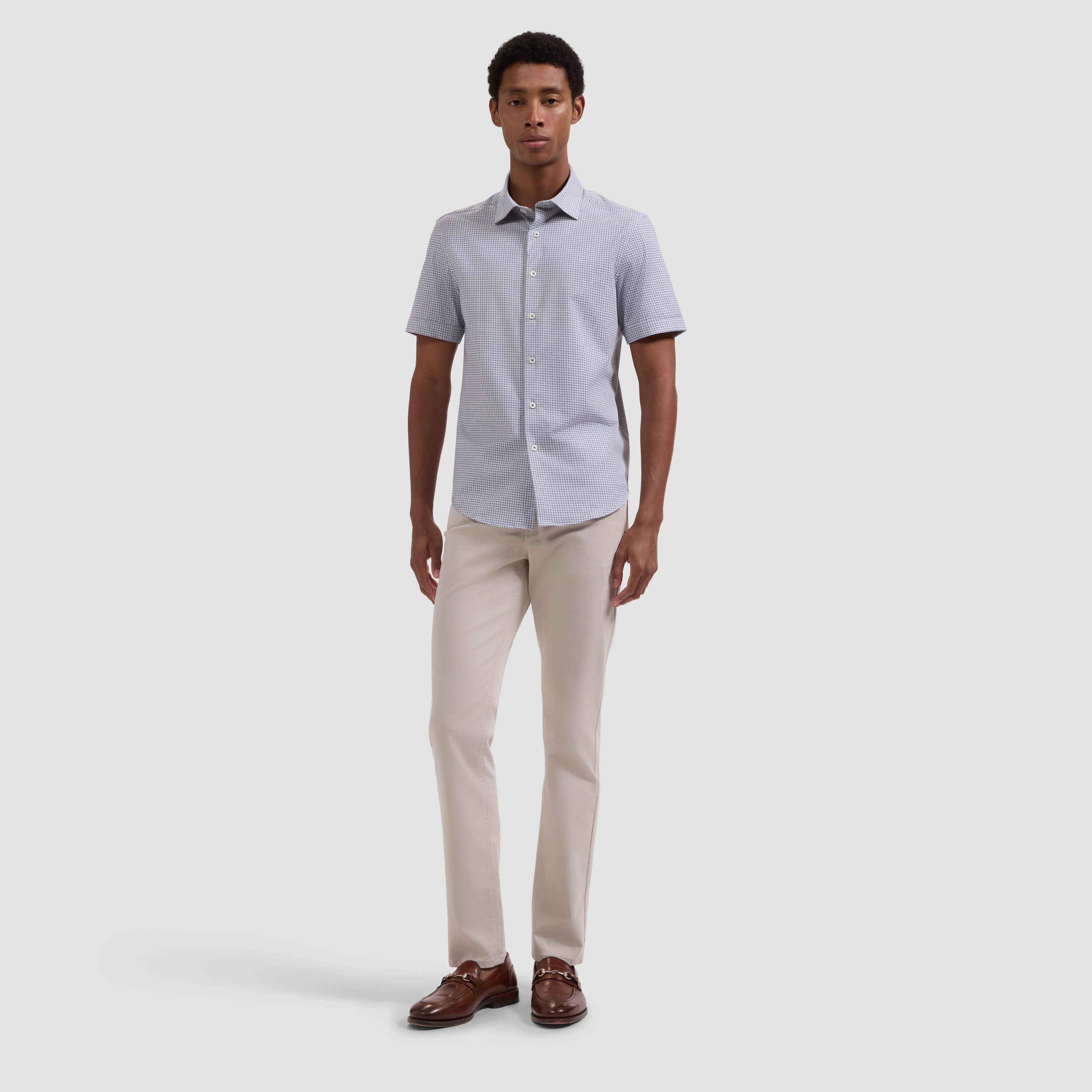 Miles OoohCotton Geometric Short-Sleeve Shirt sold by Bugatchi product image thumbnail 4