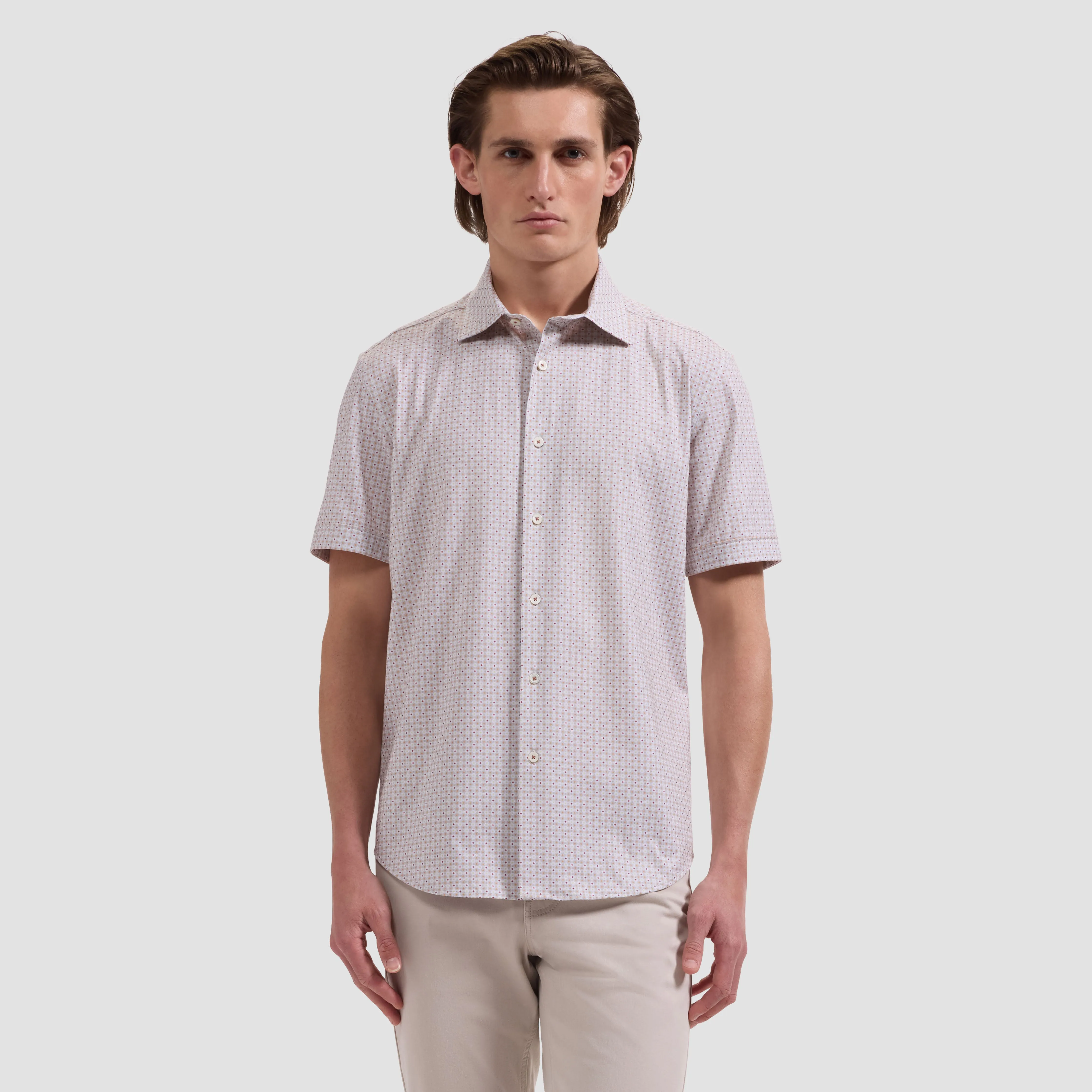 Miles OoohCotton Mosaic Short-Sleeve Shirt sold by Bugatchi product image thumbnail 2