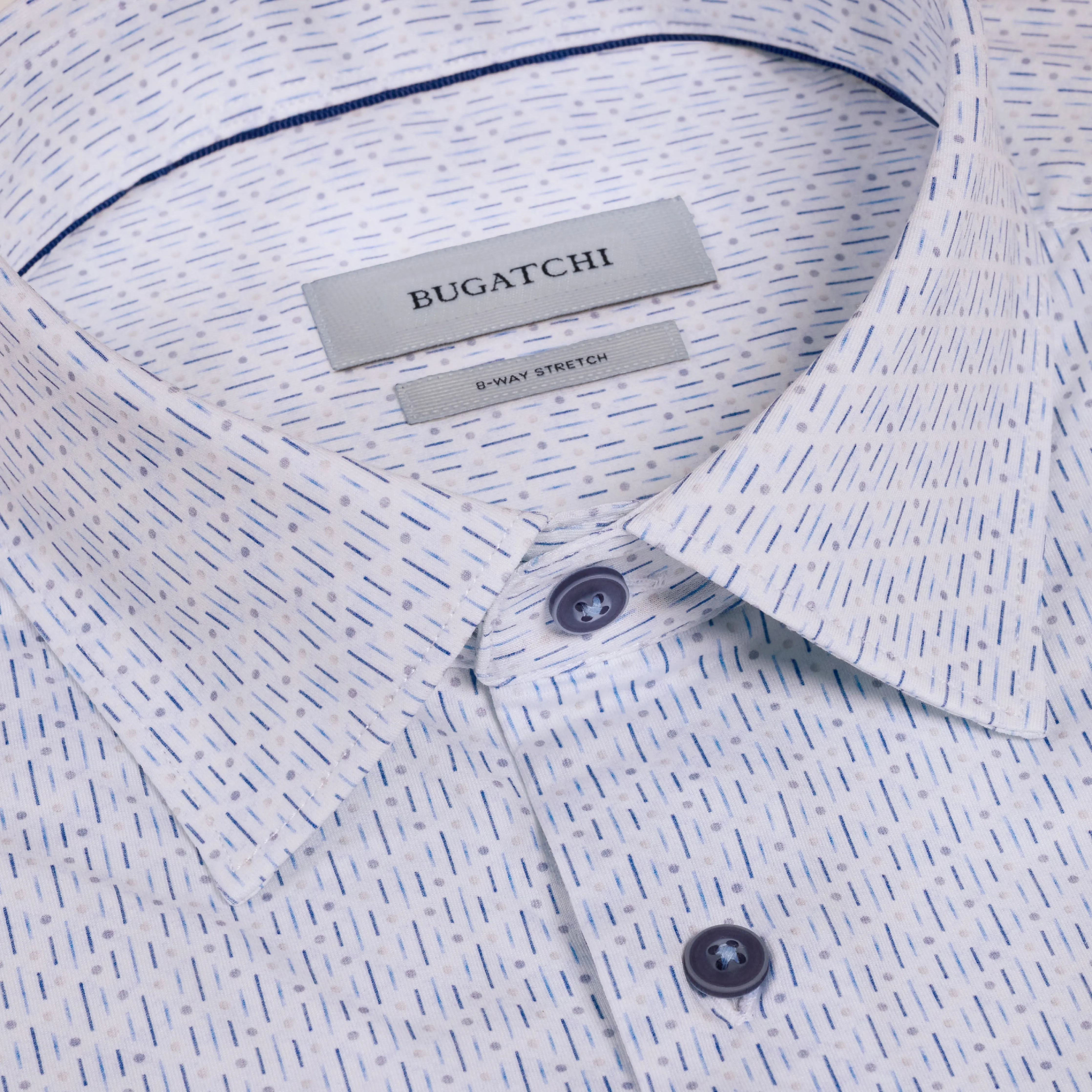 Miles OoohCotton Geometric Short-Sleeve Shirt sold by Bugatchi product image thumbnail 5