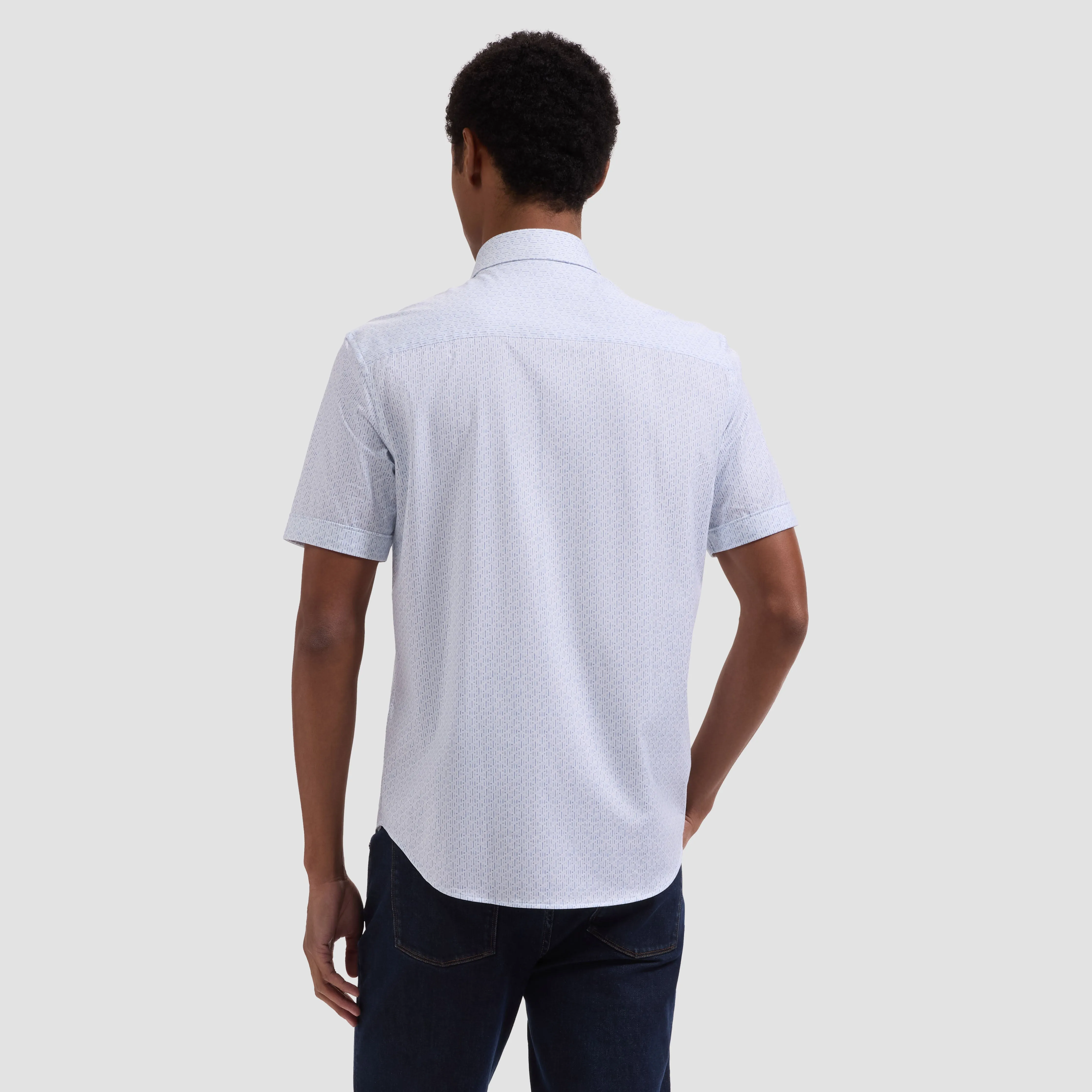 Miles OoohCotton Geometric Short-Sleeve Shirt sold by Bugatchi product image thumbnail 3