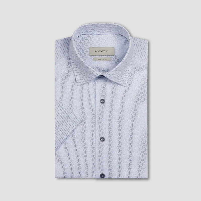 Miles OoohCotton Geometric Short-Sleeve Shirt made by Bugatchi