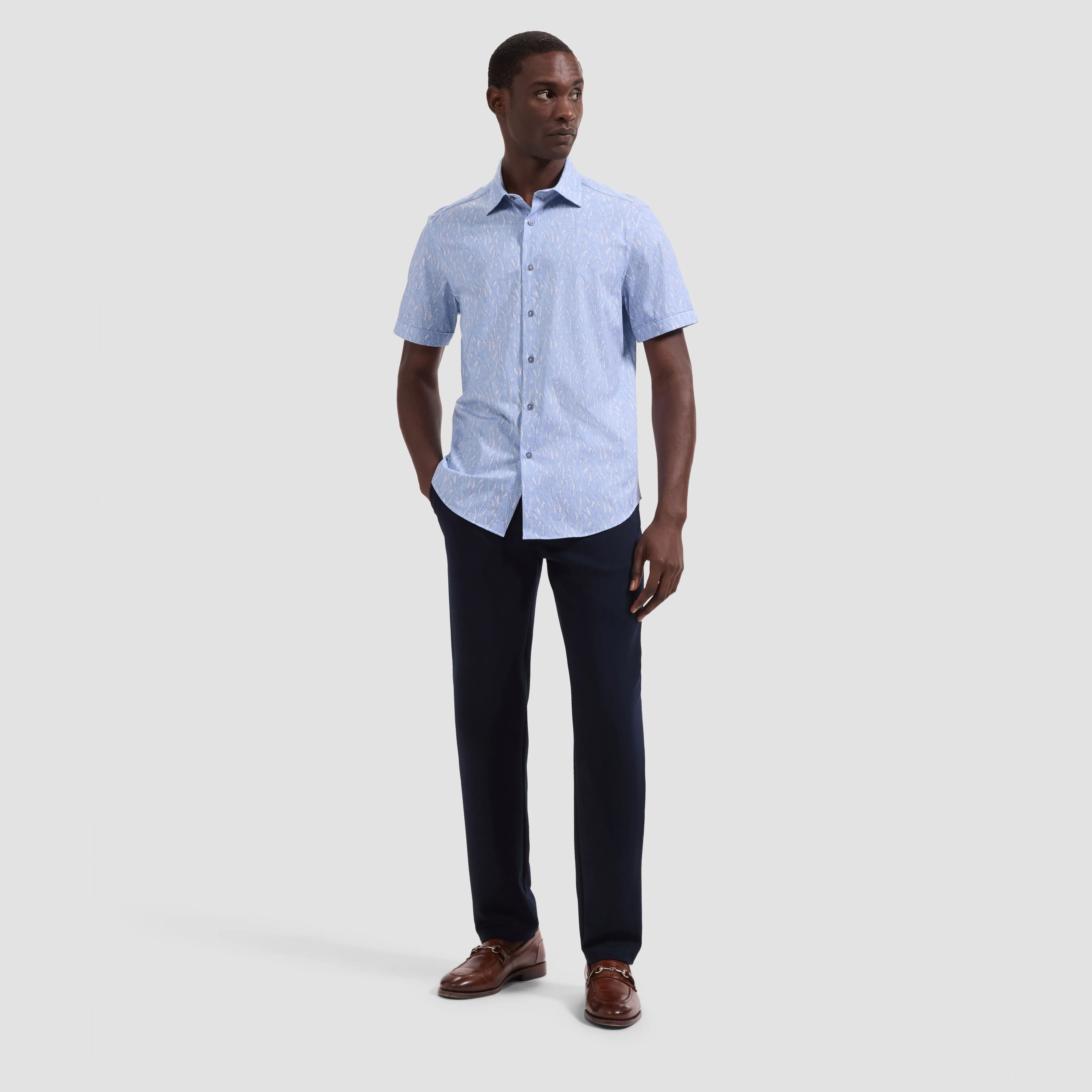 Miles OoohCotton Leaf Print Short-Sleeve Shirt sold by Bugatchi product image thumbnail 4