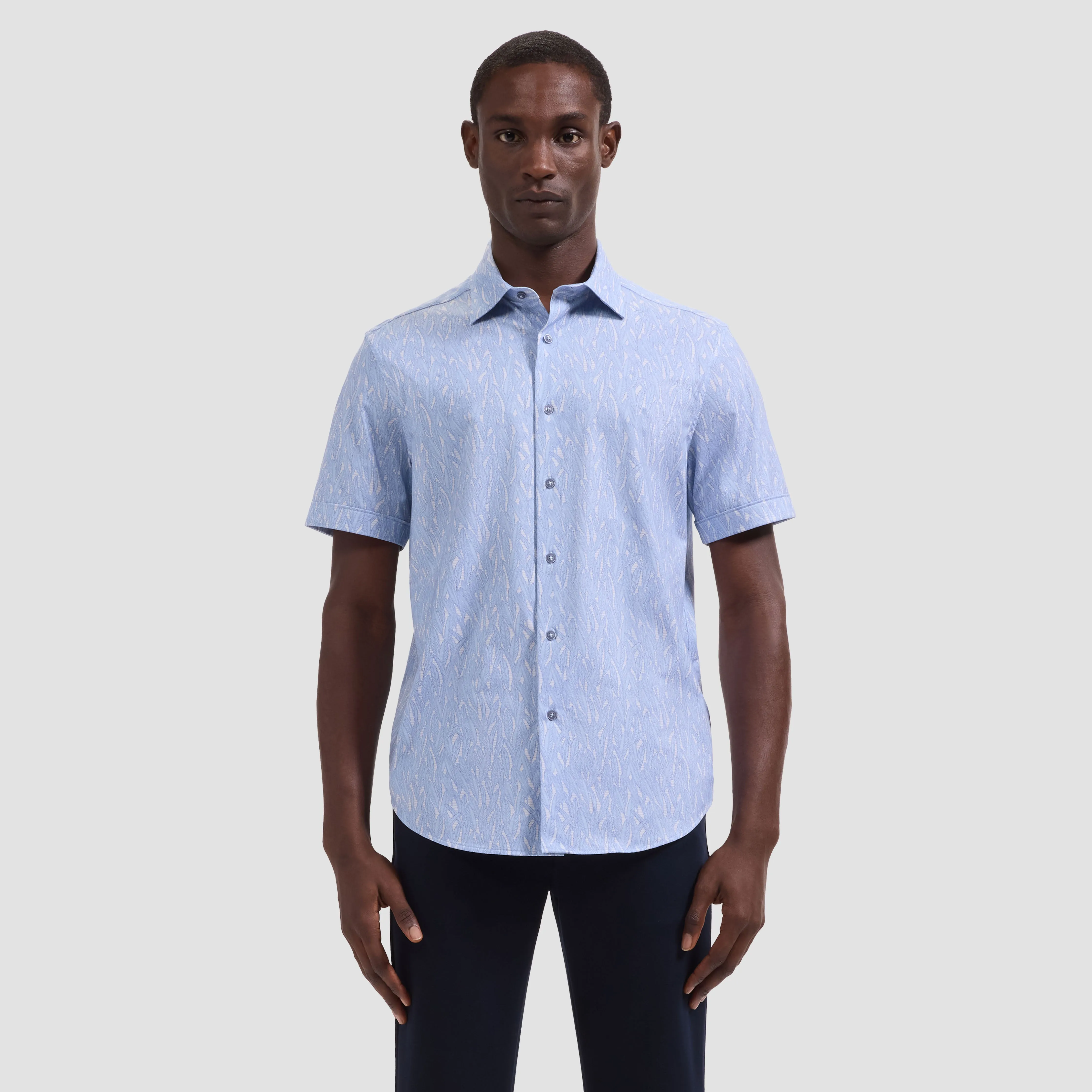 Miles OoohCotton Leaf Print Short-Sleeve Shirt sold by Bugatchi product image thumbnail 2