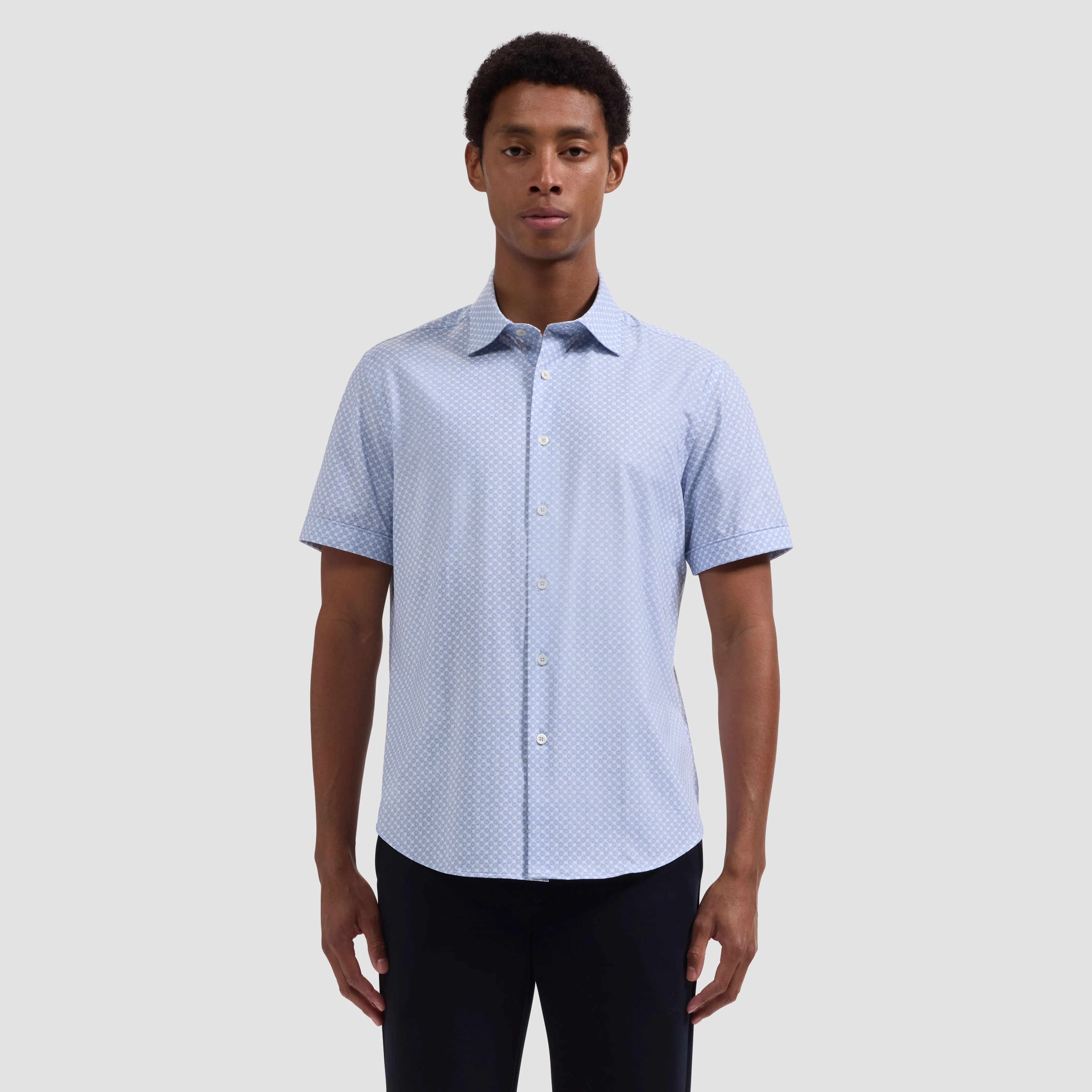Miles OoohCotton Geometric Short-Sleeve Shirt sold by Bugatchi product image thumbnail 2