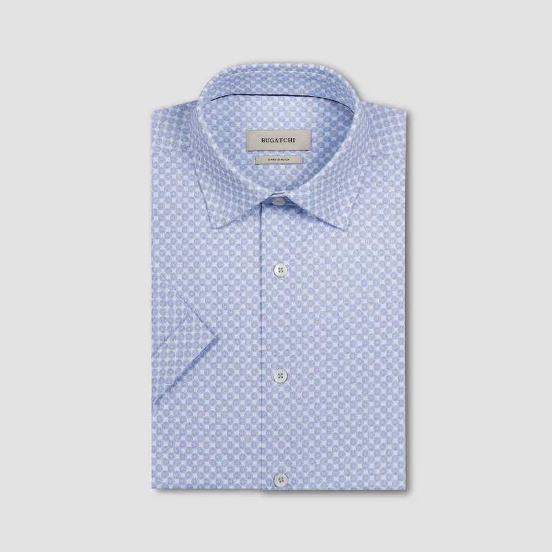 Miles OoohCotton Geometric Short-Sleeve Shirt made by Bugatchi