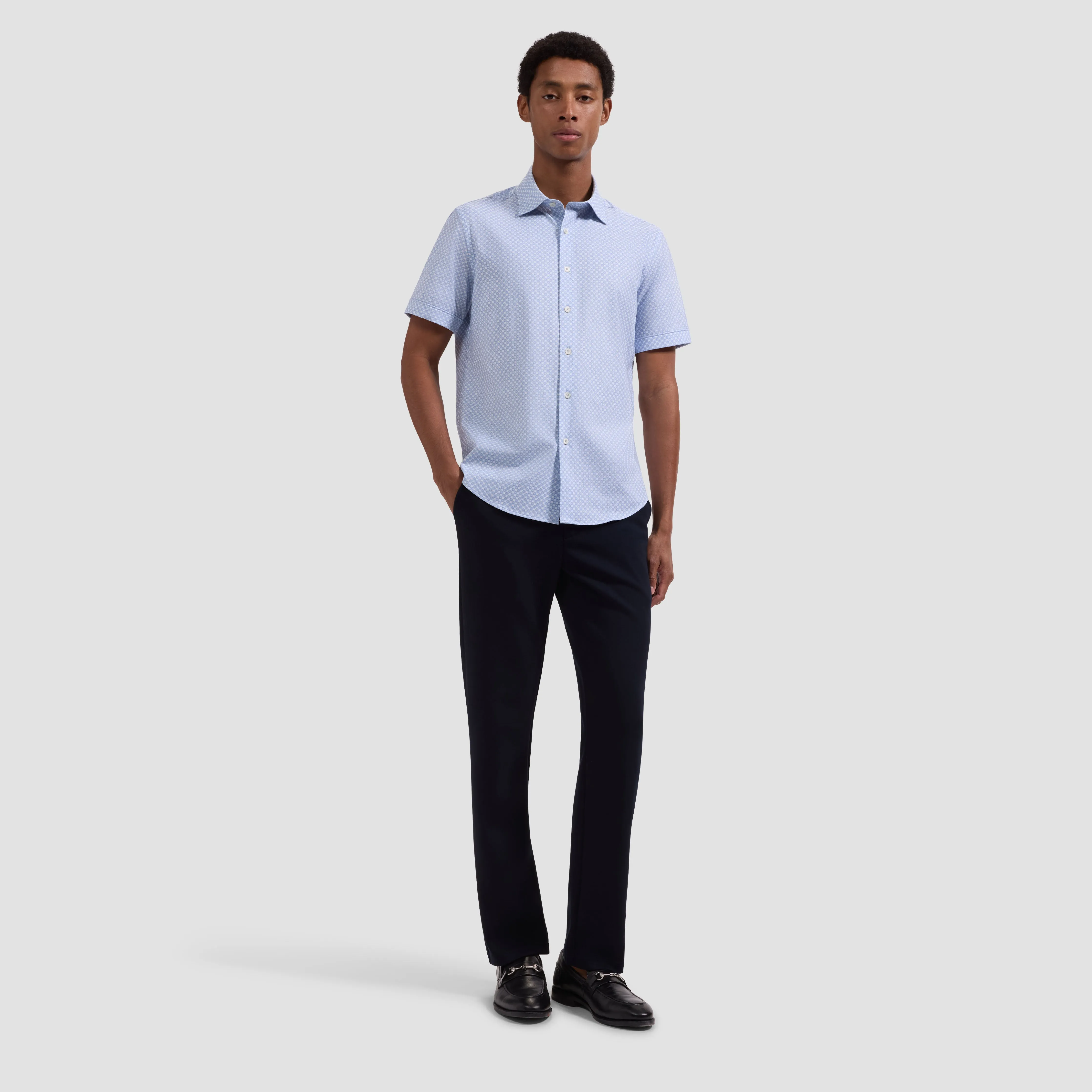 Miles OoohCotton Geometric Short-Sleeve Shirt sold by Bugatchi product image thumbnail 4