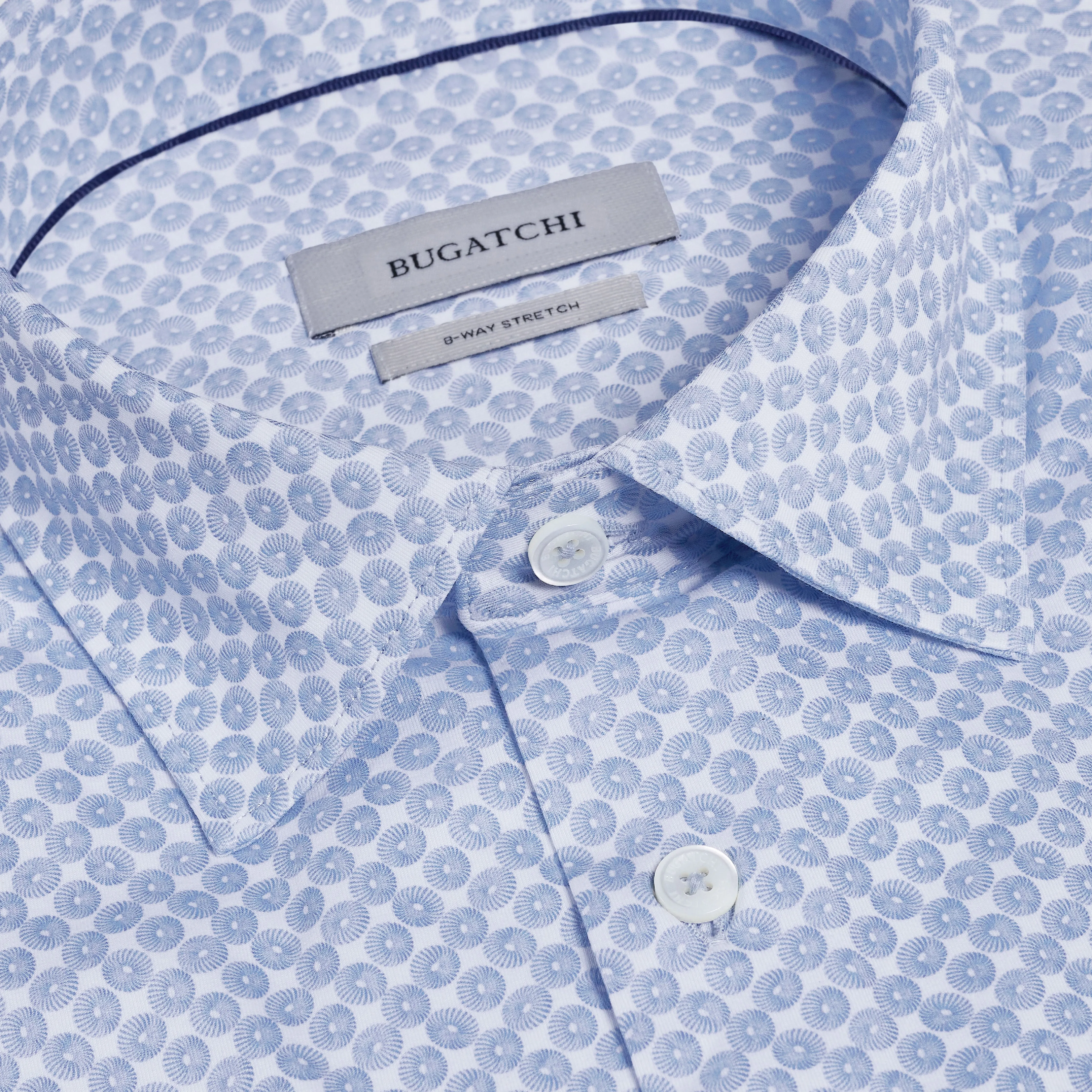 Miles OoohCotton Geometric Short-Sleeve Shirt sold by Bugatchi product image thumbnail 5