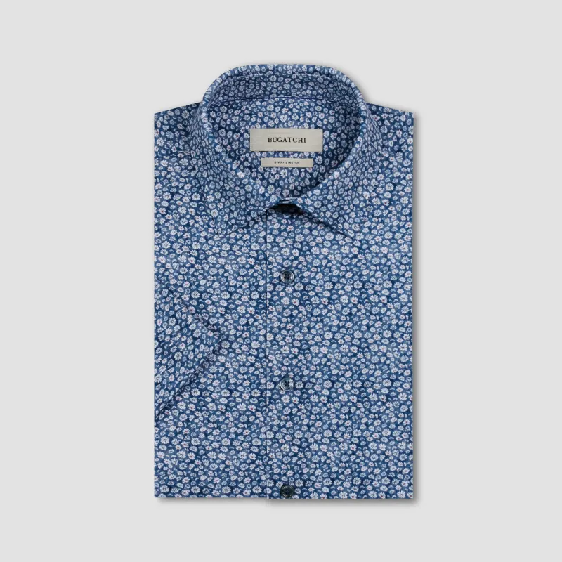 Miles OoohCotton Floral Short-Sleeve Shirt made by Bugatchi