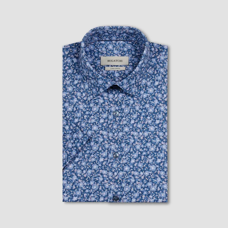 Miles OoohCotton Floral Short-Sleeve Shirt made by Bugatchi