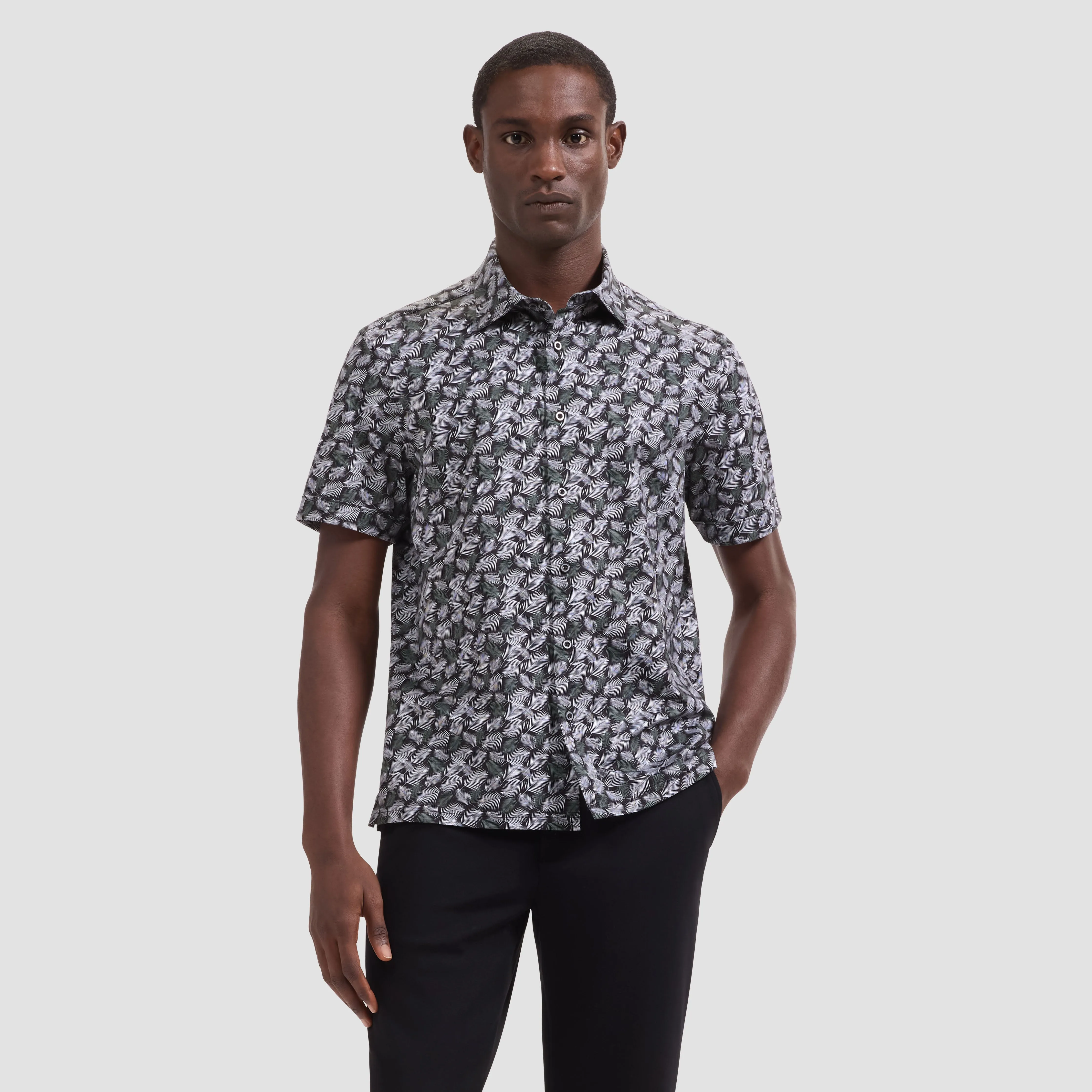 Milo OoohCotton Leaf Print Short-Sleeve Shirt sold by Bugatchi product image thumbnail 2