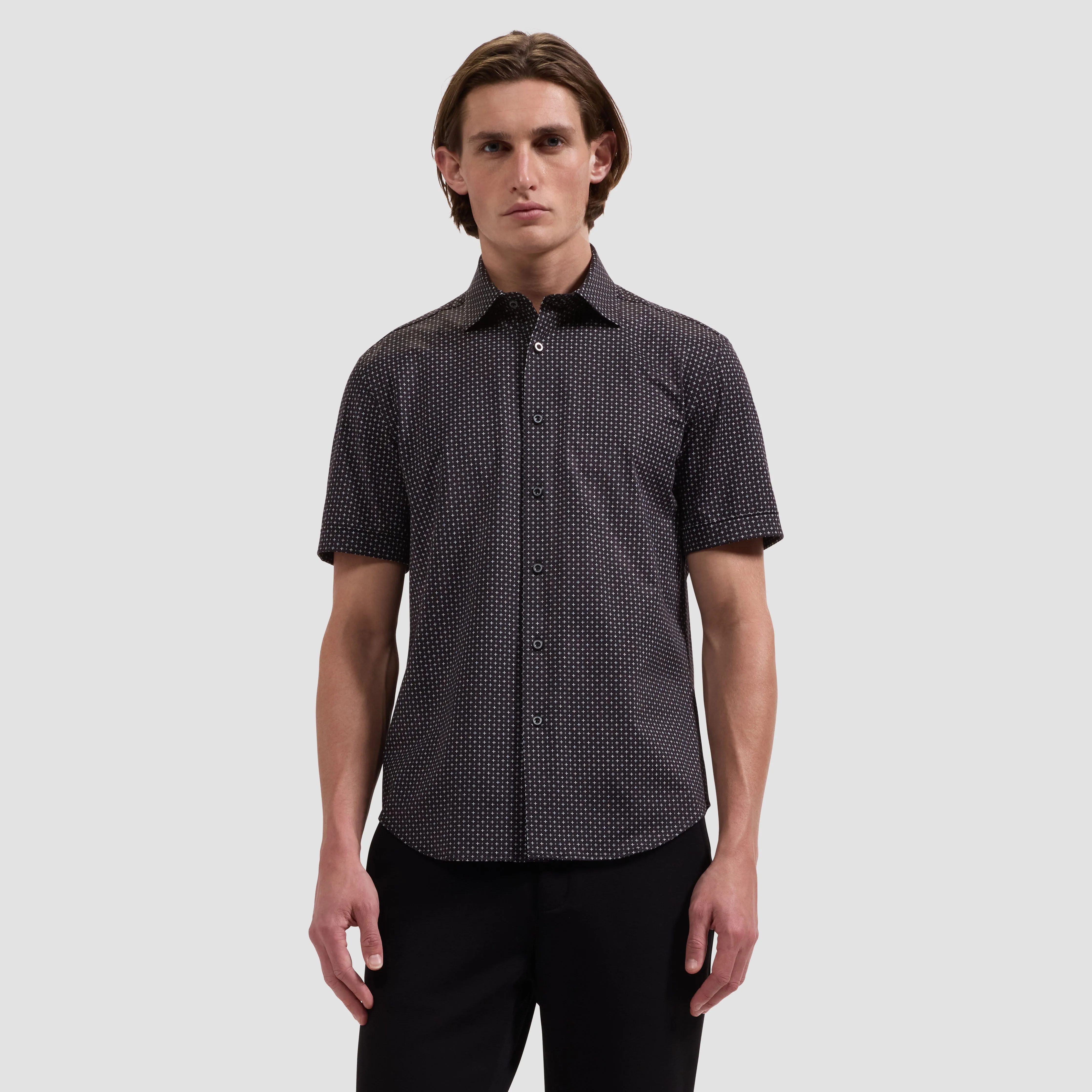 Miles OoohCotton Geometric Short-Sleeve Shirt sold by Bugatchi product image thumbnail 2